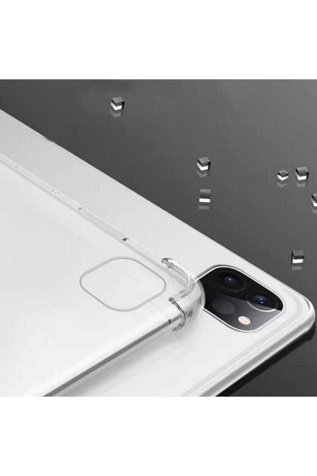 iPad Pro 12.9 2022 M2. Nesil Uyumlu Uyumlu Zore Tablet Nitro Anti Shock Silikon Kapak-Renksiz