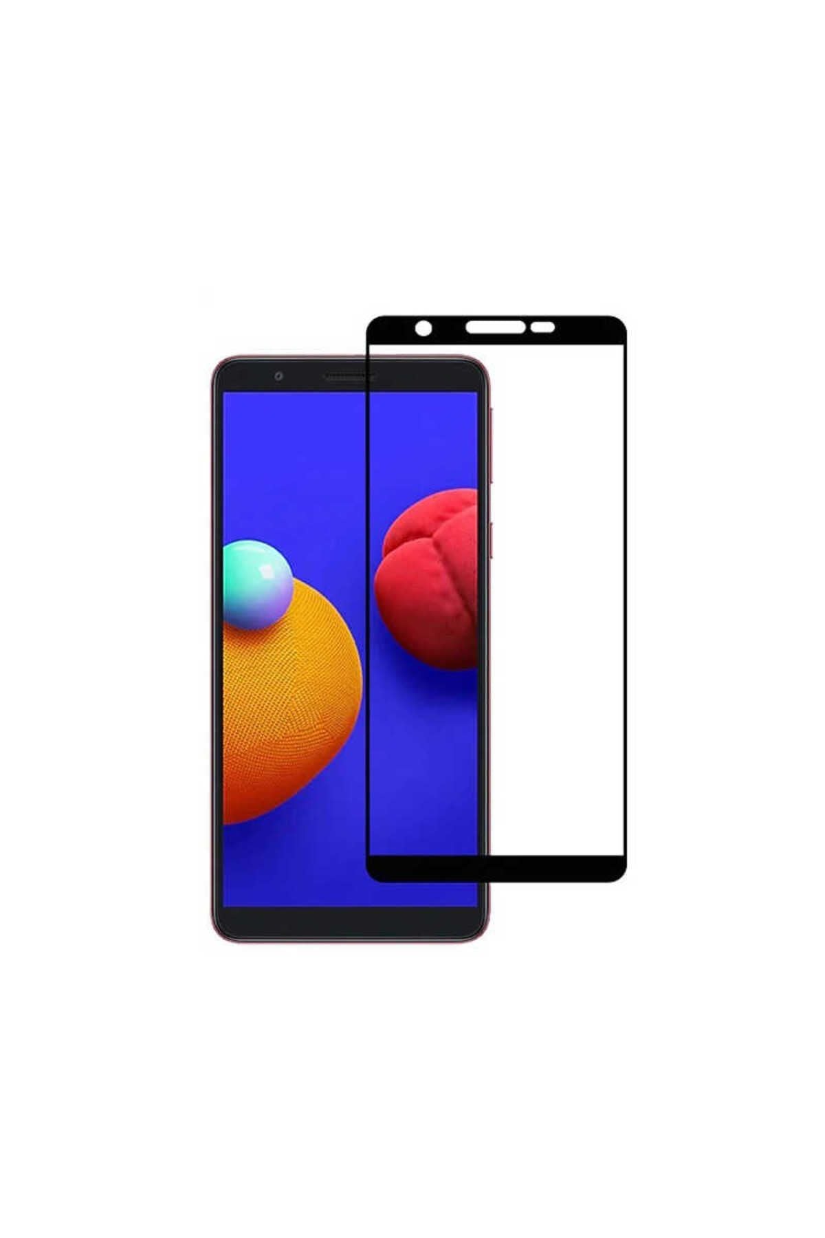 Galaxy A01 Core Uyumlu Kenarları Kırılmaya Dayanıklı Cam Ekran Koruyucu