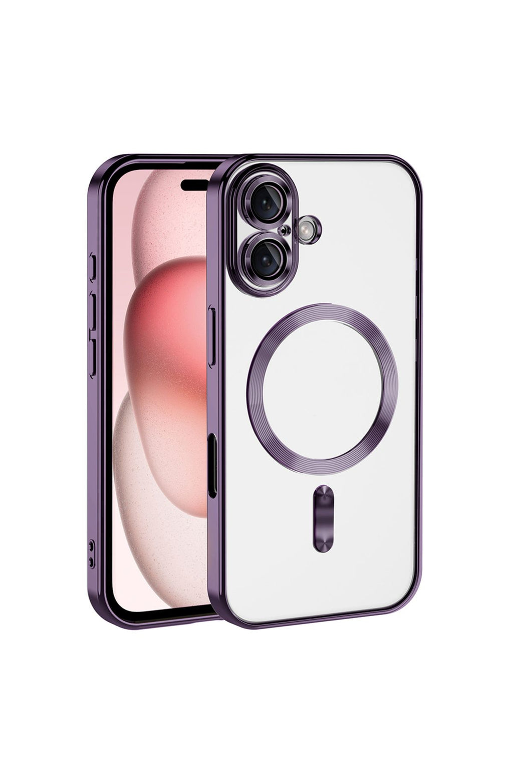 iPhone 16 Kılıf Kamera Korumalı Magsafe Wireless Şarj Özellikli Zore Demre Kapak - Desert Titanyum