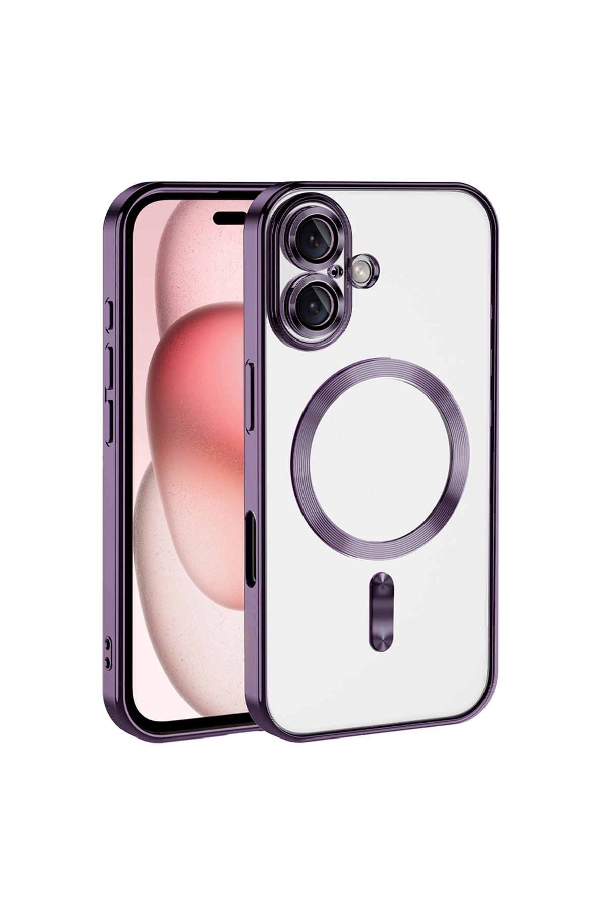 iPhone 16 Kılıf Kamera Korumalı Magsafe Wireless Şarj Özellikli Zore Demre Kapak - Desert Titanyum