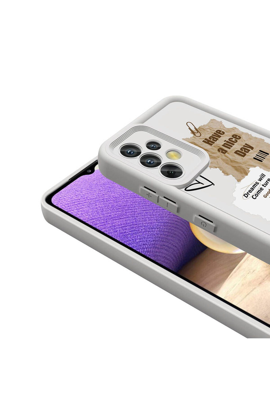 Galaxy A32 4G Kılıf Kamera Korumalı Baskılı Arka Yüzey Zore Klas Kapak - Siyah