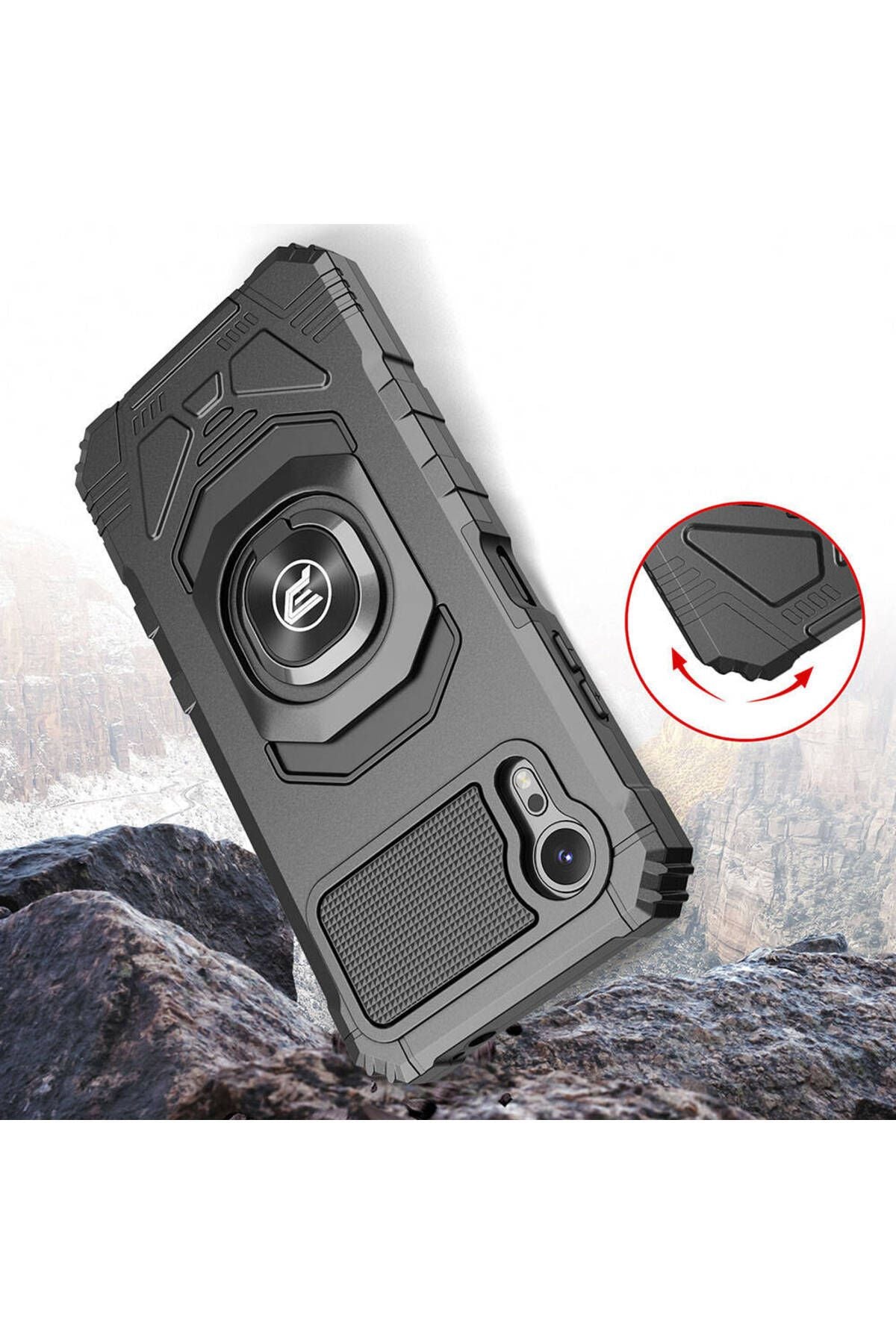 Galaxy Xcover 7 Pro Kılıf Zore Vega Blok Kapak - Siyah