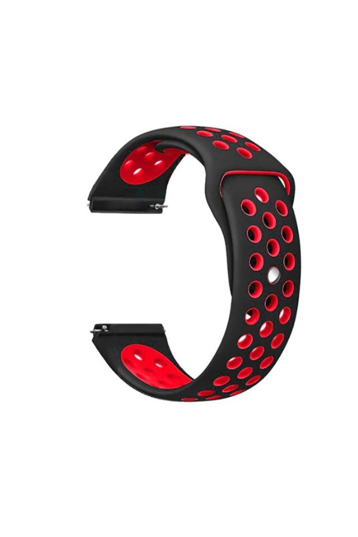 Galaxy Watch 46mm (22mm) KRD-02 Uyumlu Zore Kordon-Kırmızı-Siyah