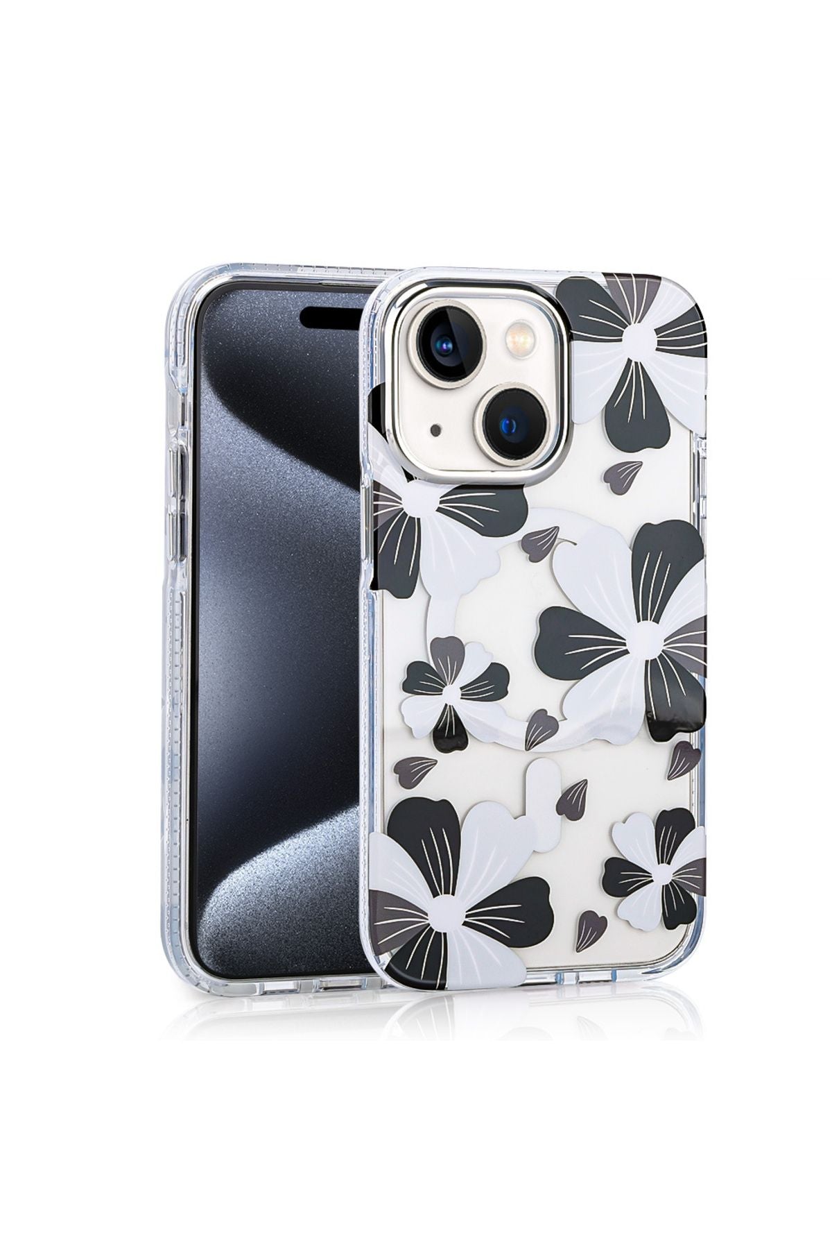 iPhone 15 Uyumlu Kılıf Magsafe Şarj Özellikli Zore Papat Kapak-Siyah