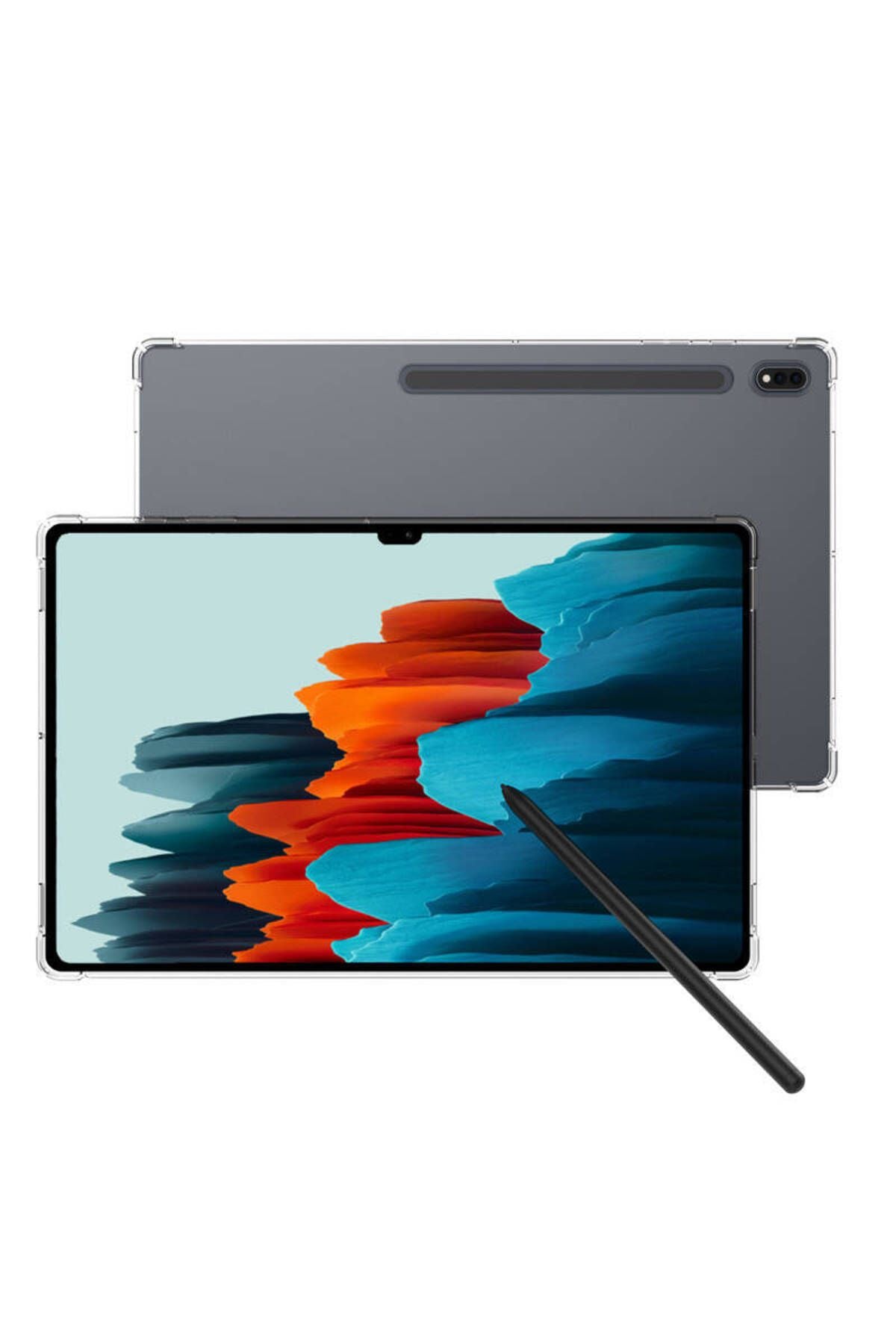 Galaxy Tab S8 Plus Kılıf  Uyumlu Zore Tablet Nitro Anti Shock Silikon Kapak-Renksiz