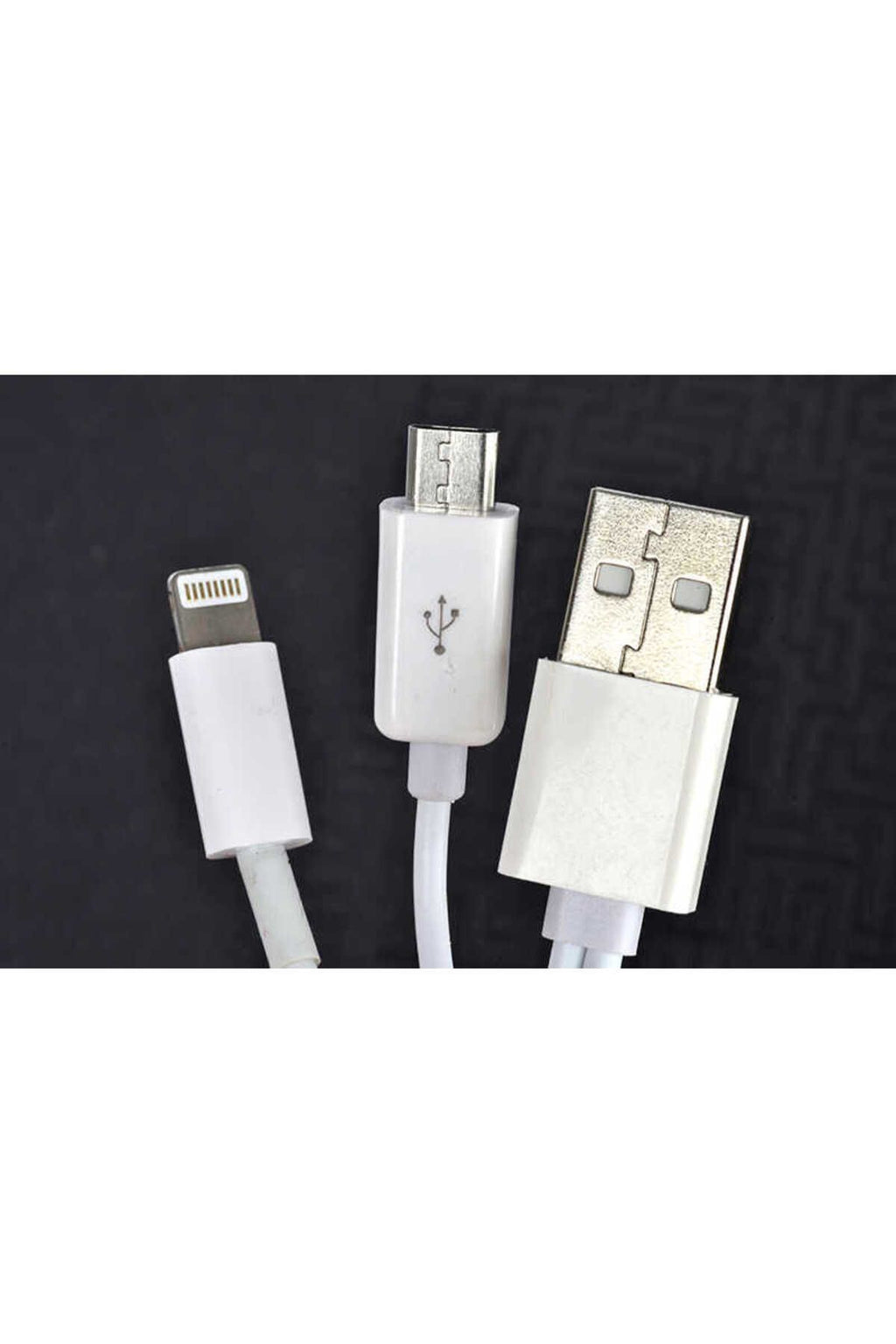 Beyaz 2 Uçlu Lightning-Micro Usb Kablo 1M-Zore
