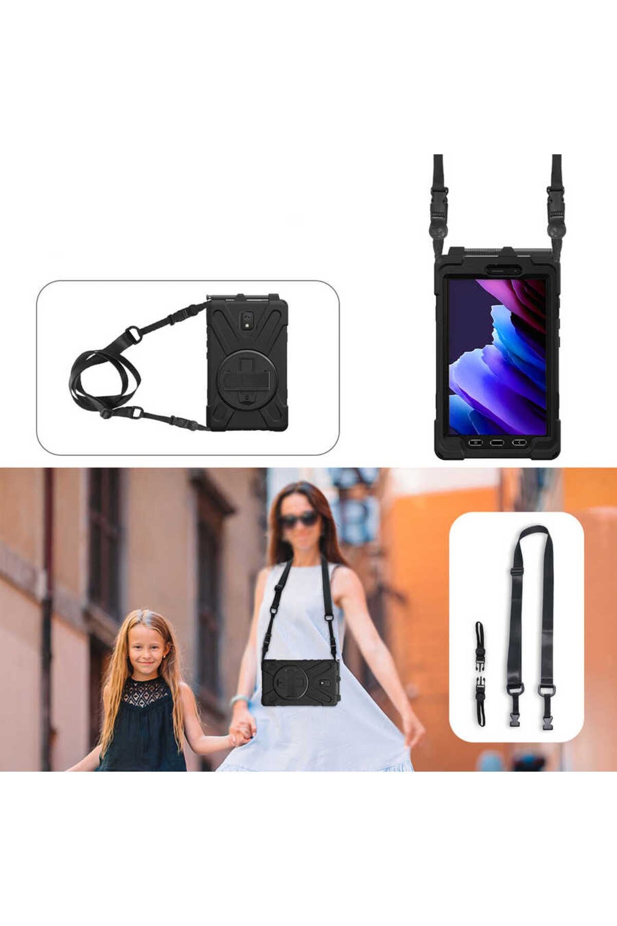 Galaxy Tab Active 3 T577 Zore Defender Tablet Silikon - Siyah