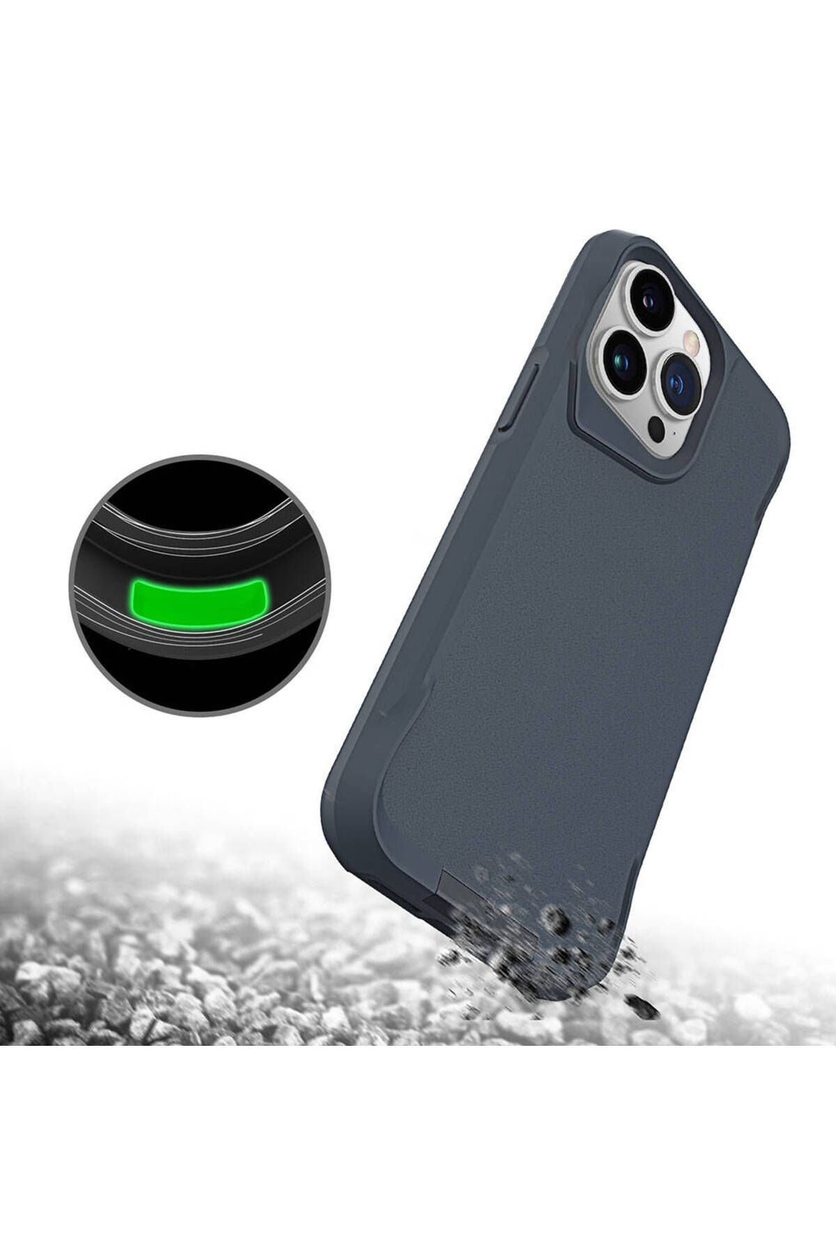 iPhone 15 Pro Max Uyumlu Zore AiHTTg Kenarlı T-Max Mat Standlı Kılıf-Siyah