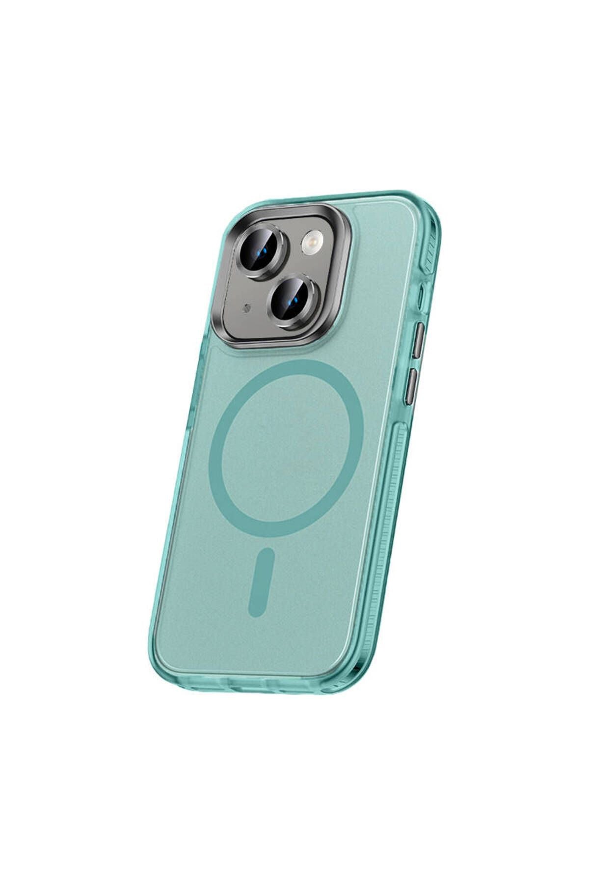 iPhone 15 Plus Kılıf Airbagli Magsafe Wireless Şarj Özellikli Lens Koruyuculu Zore Klaptika Kapak -