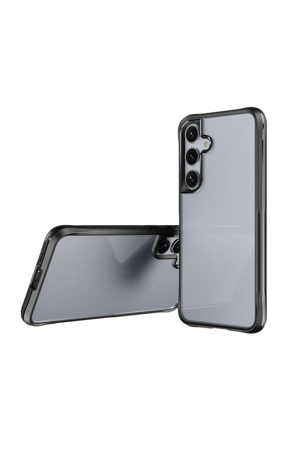 Galaxy S24 Kılıf Şeffaf Sert PC Arka Yüzey Tasarımlı Zore Edo Kapak - Gri