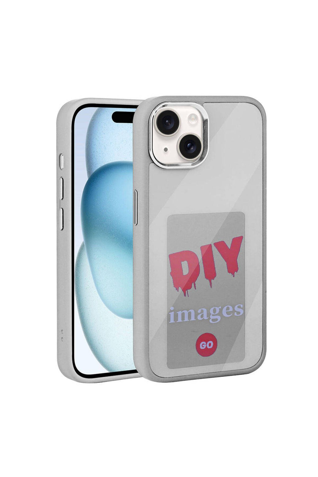 iPhone 14 Uyumlu Zore Ekranı Yansıtan Akıllı NFC Kılıf-Gri