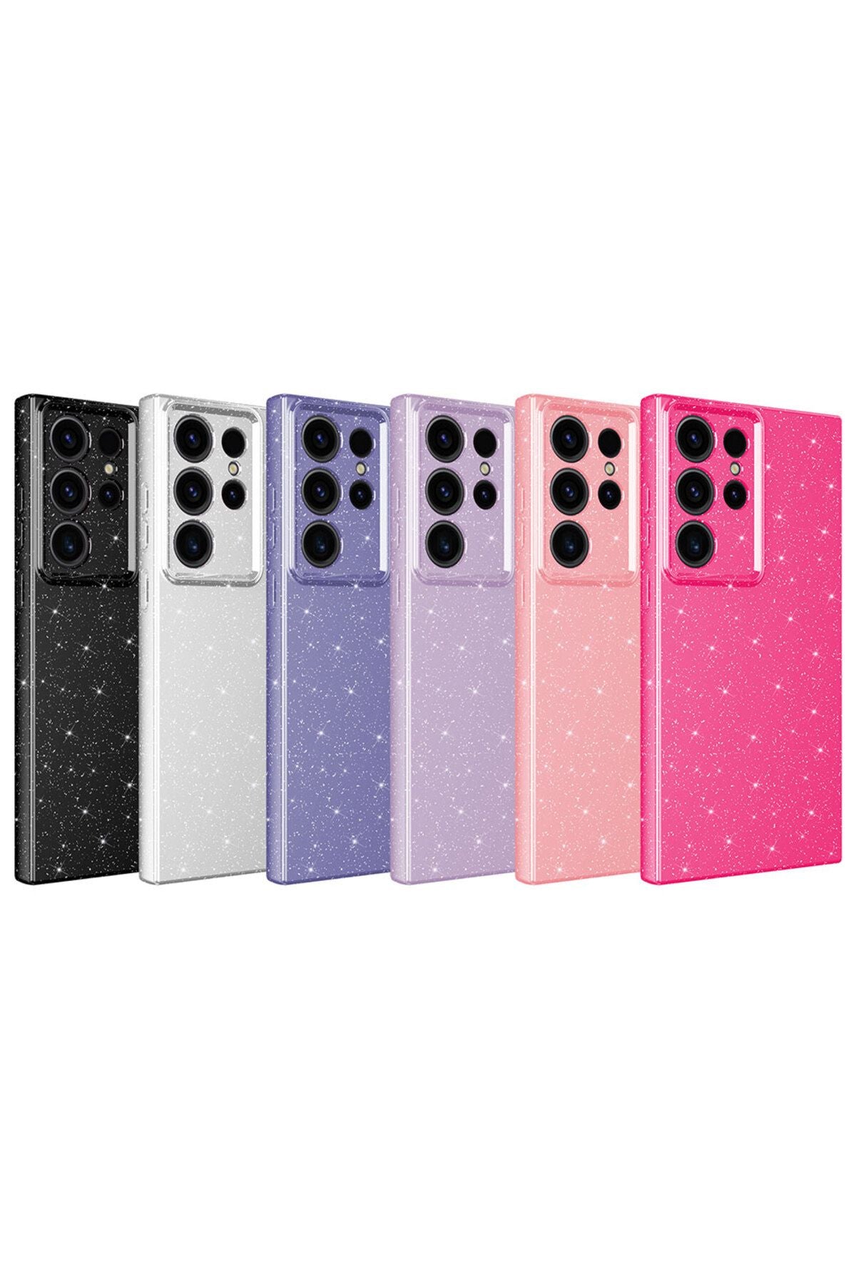 Galaxy S23 Ultra Uyumlu Kamera Korumalı Simli Lüks Zore Koton Kılıf-Turuncu