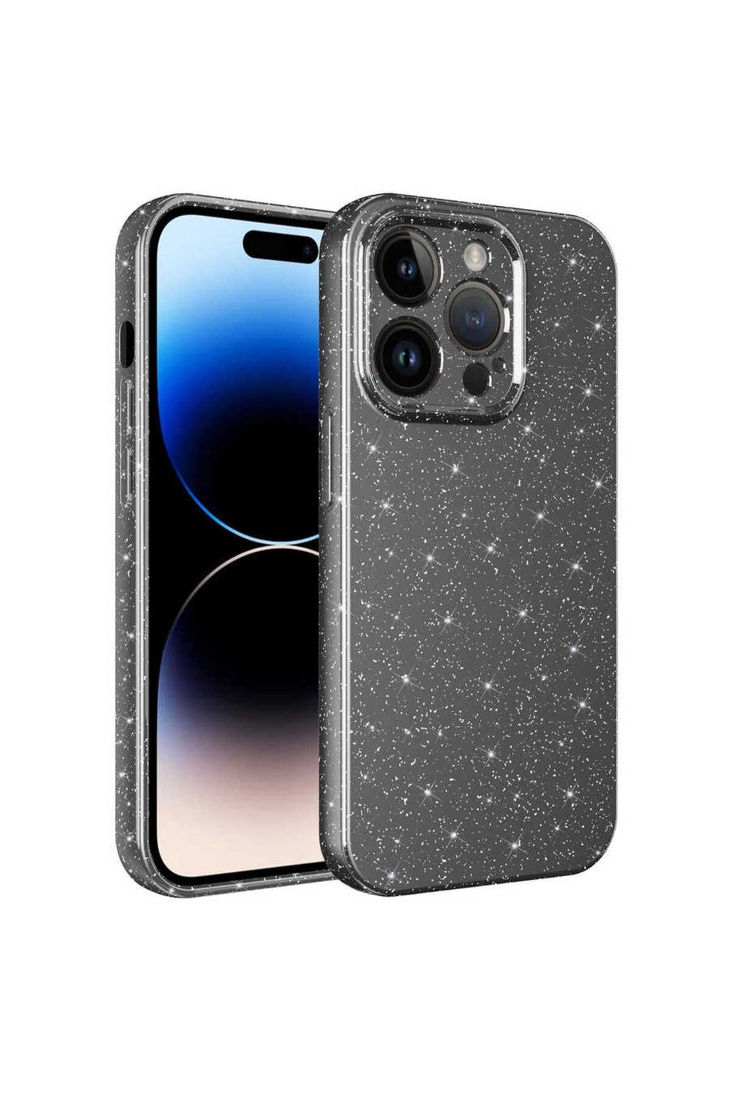 iPhone 14 Pro Uyumlu Kamera Korumalı Simli Lüks Zore Koton Kılıf-Gri