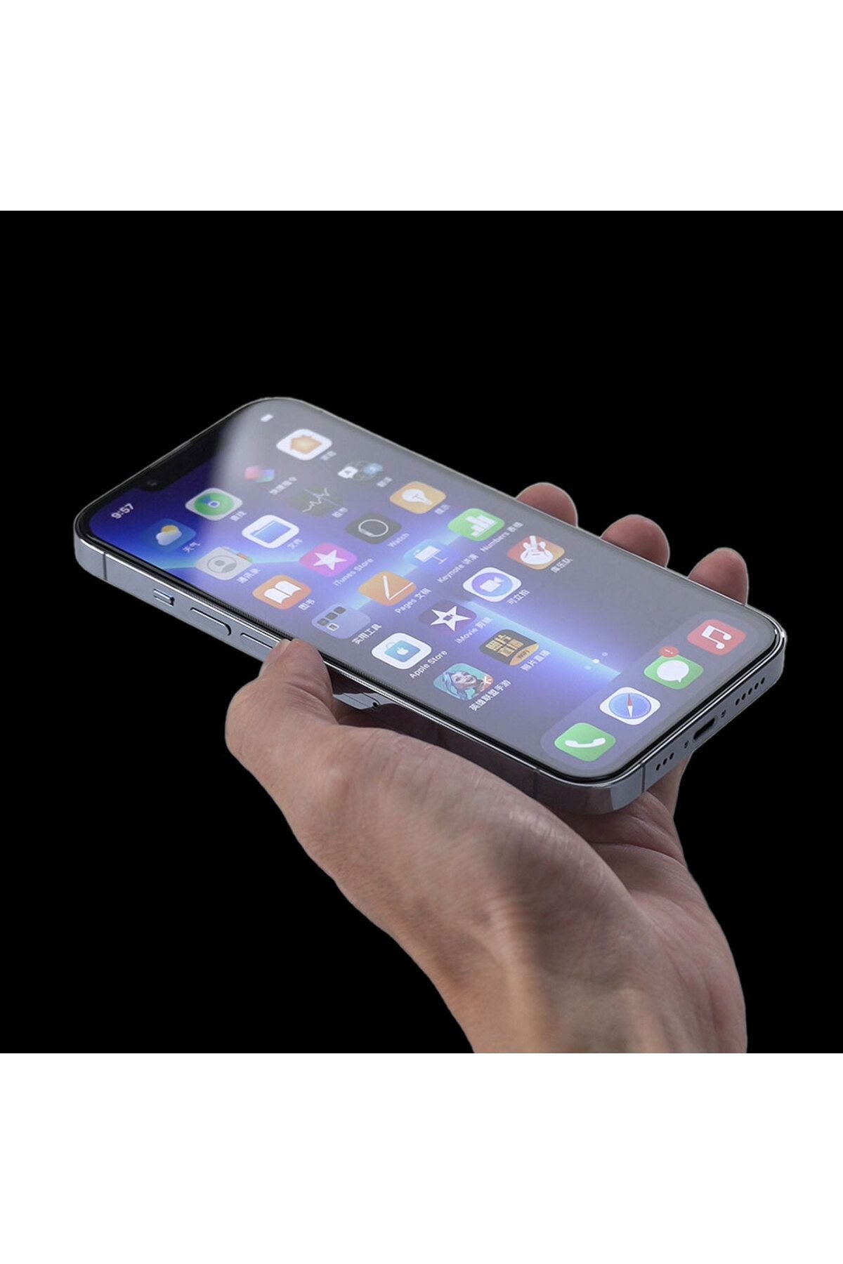 iPhone XR 6.1 Uyumlu Zore Hizalama Aparatlı Hadid Glass Cam Ekran Koruyucu