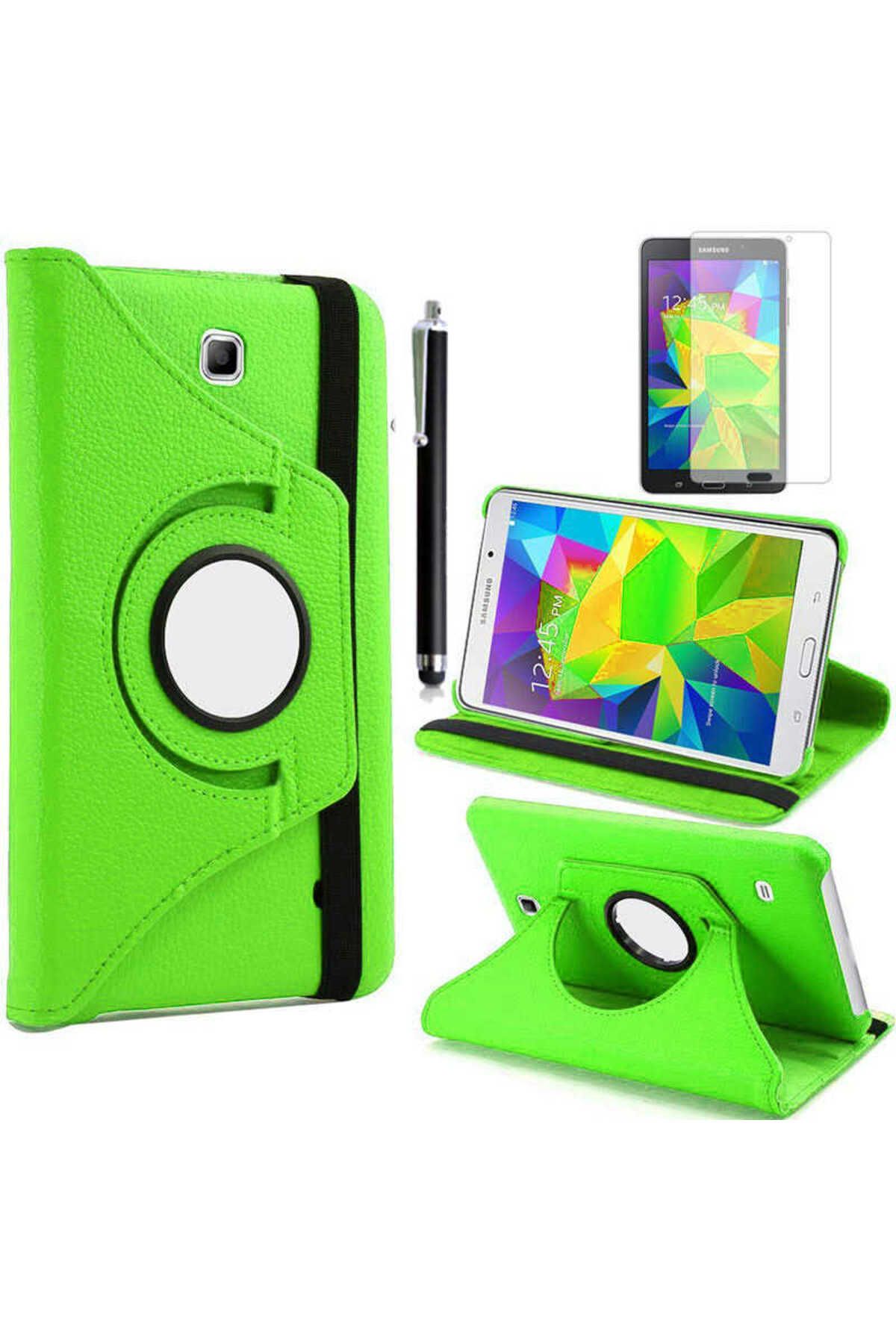 Galaxy Tab 4 7.0 T230 Uyumlu Zore Dönebilen Standlı Kılıf-Yeşil