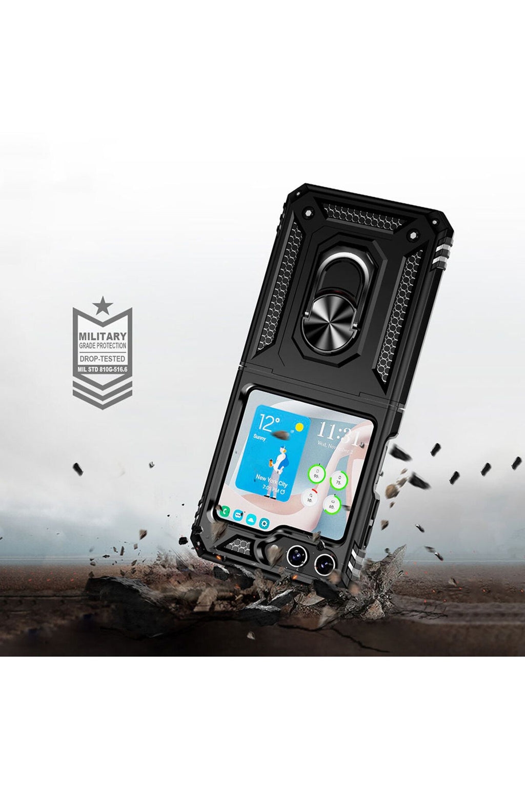 Galaxy Z Flip 5 Uyumlu Zore Vega Kılıf-Siyah