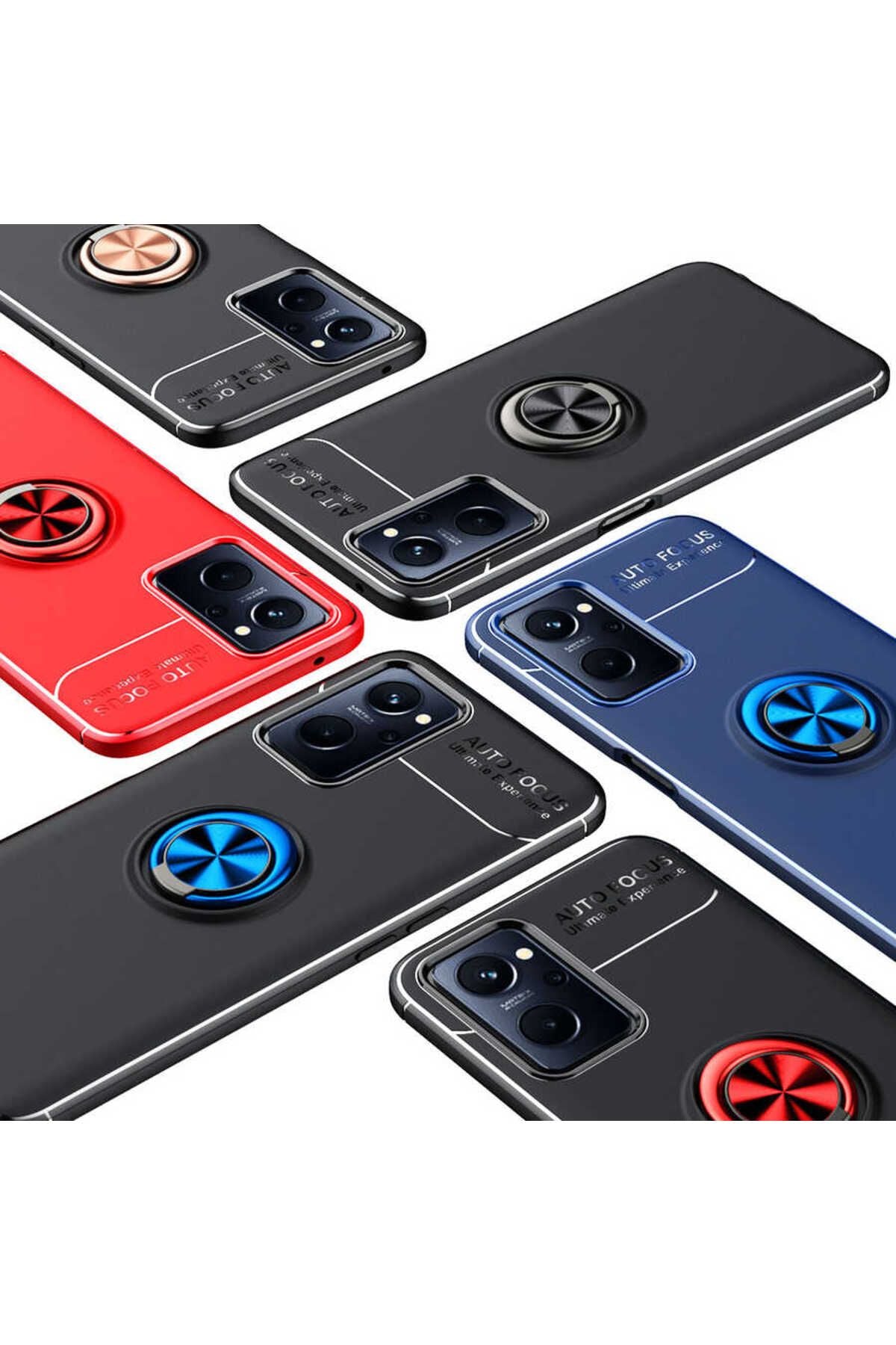 A96 4G Kılıf Zore Ravel Silikon Kapak - Siyah-Rose Gold