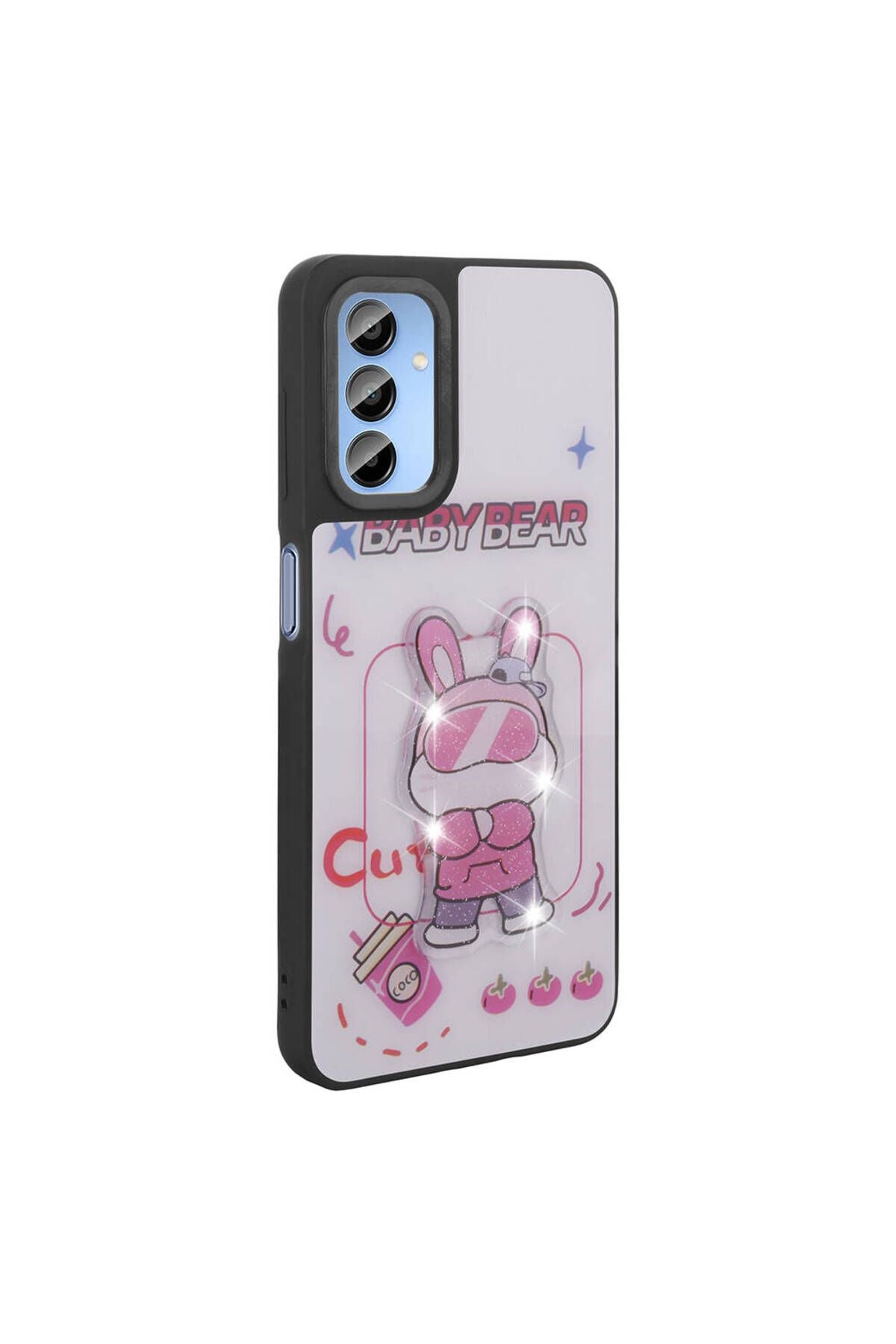 Galaxy A15 Kılıf Parlayan Kabartmalı İkonik Figürlü Zore Amas Silikon Kapak - Mor