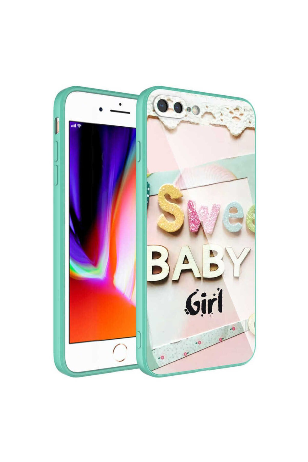 iPhone 8 Plus Kılıf Kamera Korumalı Desenli Sert Silikon Zore Epoksi Kapak - NO5