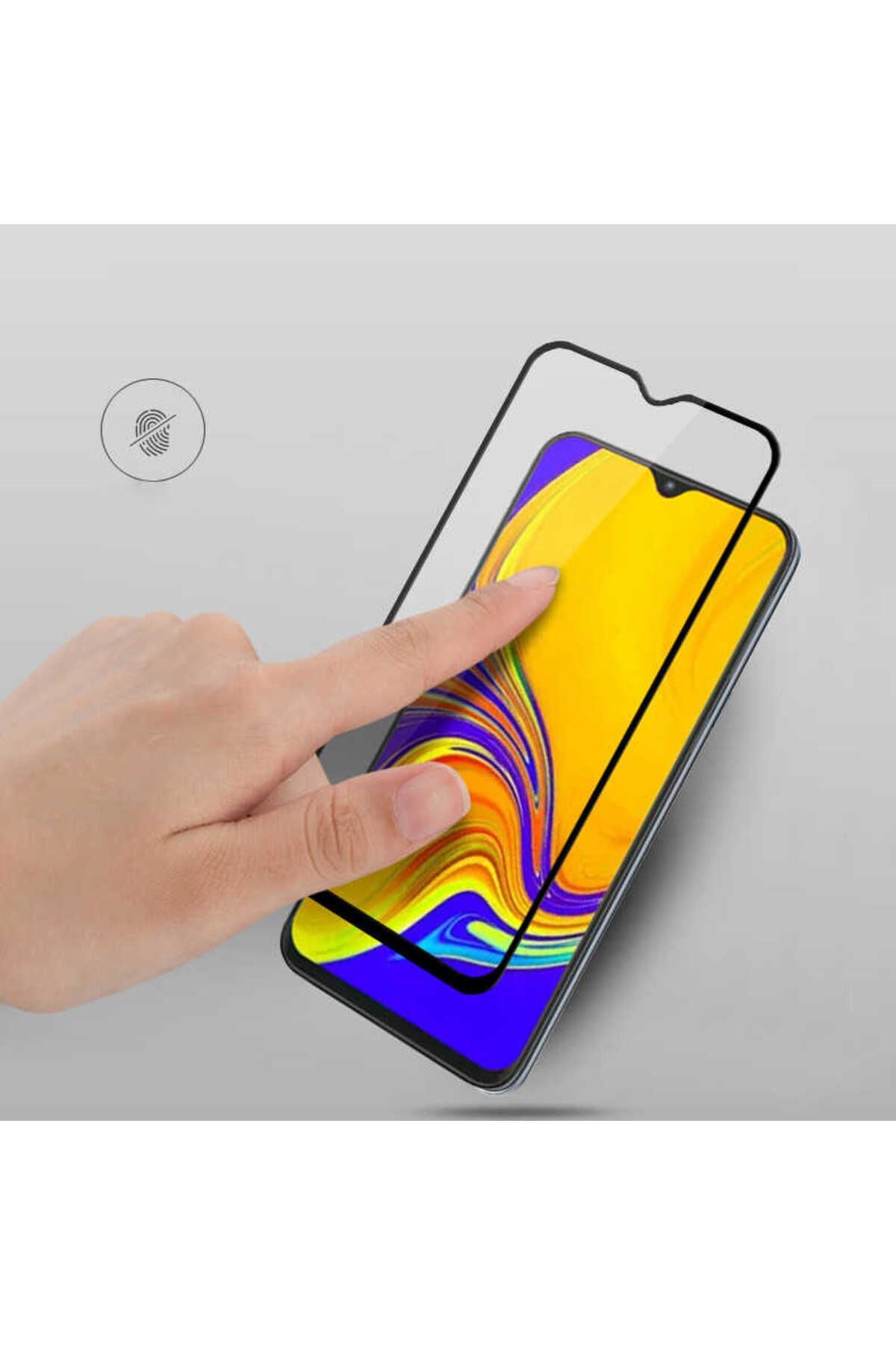 Galaxy A02 Uyumlu  Kenarları Kırılmaya Dayanıklı Cam Ekran Koruyucu