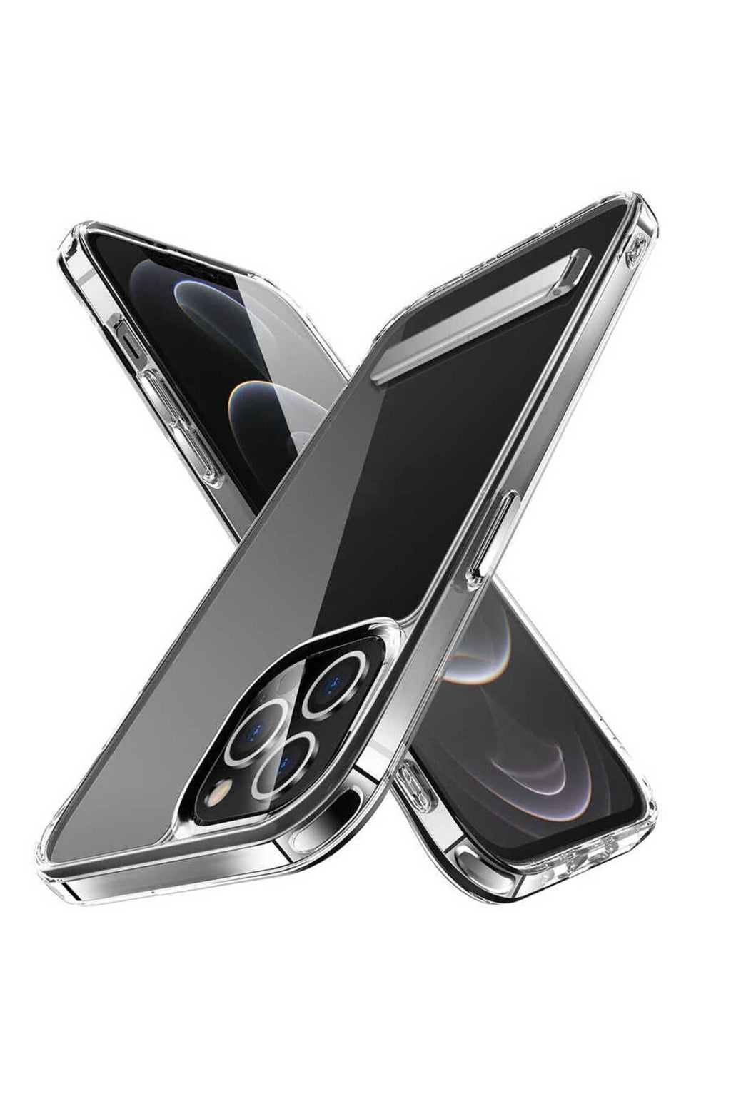 iPhone 14 Pro Uyumlu Standlı Şeffaf Silikon Zore L-Stand Kılıf-Renksiz