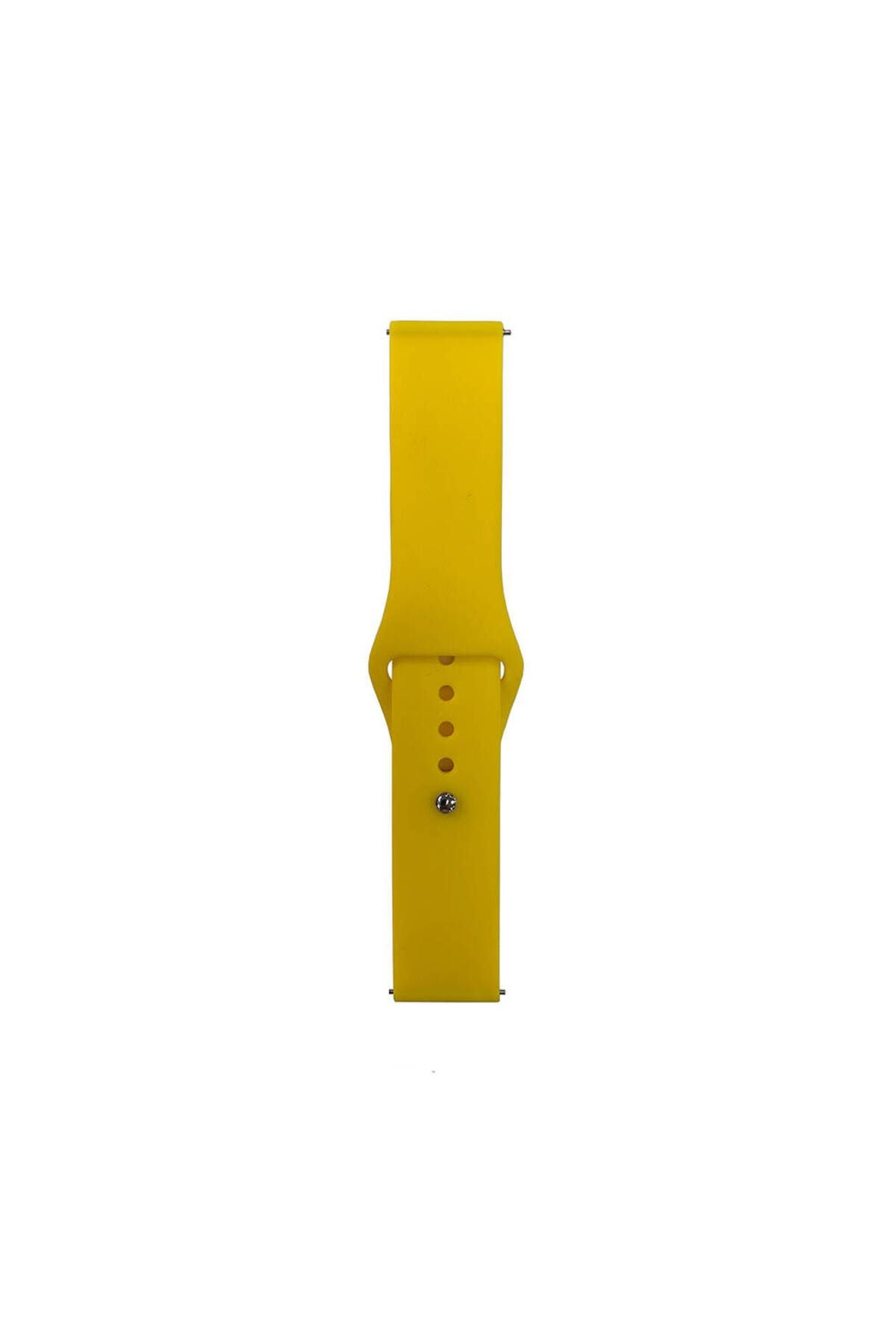 Galaxy Watch Active 2 44mm Band Serisi 20mm Klasik Kordon Silikon Strap Kayış-Sarı
