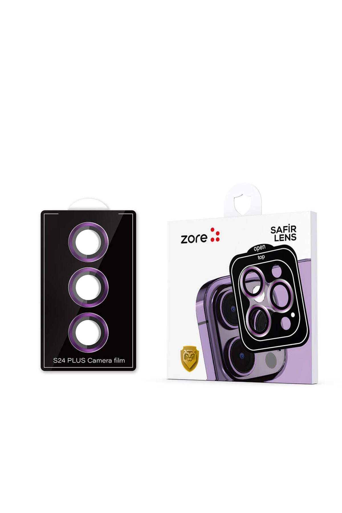 Galaxy S24 Plus Zore Kamera Lens Koruyucu Cam Filmi-Mor