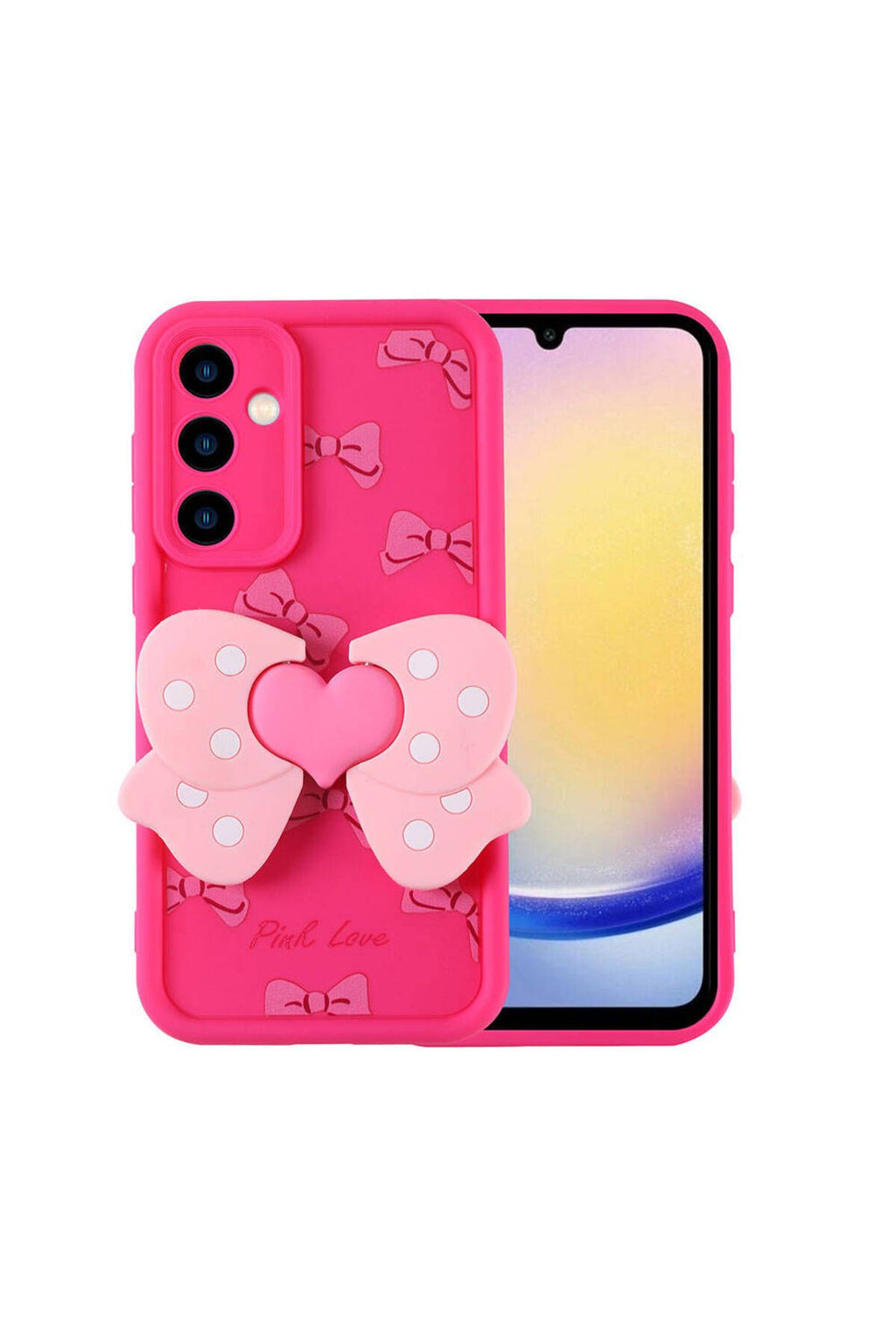 Galaxy A25 Kılıf Kamera Korumalı Figür Tasarımlı Zore Kapya Kapak-Pembe Koyu