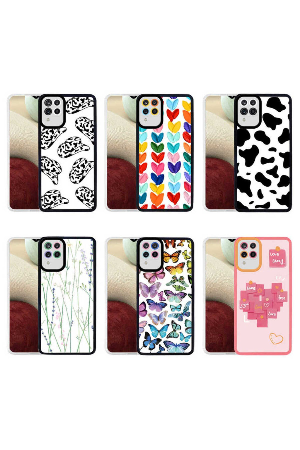 Galaxy A12 Kılıf Zore M-Fit Desenli Kapak - Butterfly No3