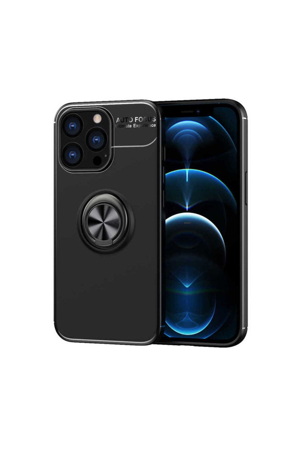 iPhone 14 Pro Uyumlu Zore Ravel Silikon Kılıf-Siyah-Mavi