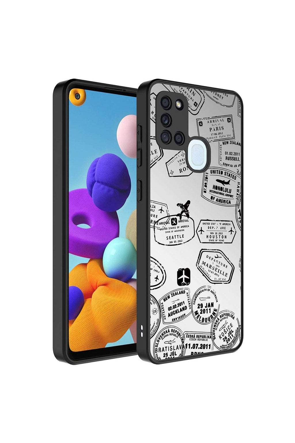 Galaxy A21S Kılıf Aynalı Desenli Kamera Korumalı Parlak Zore Mirror Kapak - Süper Anne