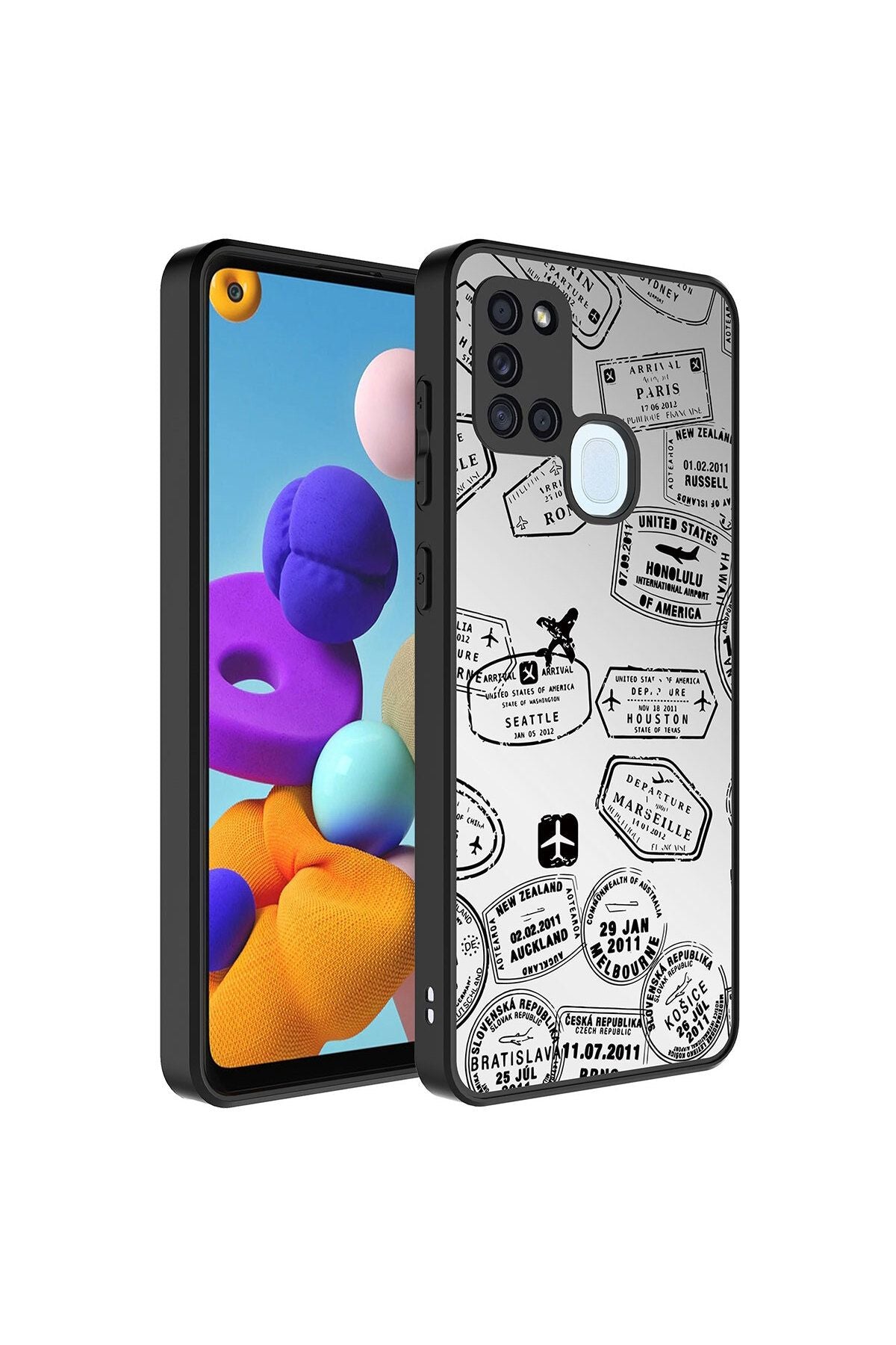 Galaxy A21S Kılıf Aynalı Desenli Kamera Korumalı Parlak Zore Mirror Kapak - Süper Anne