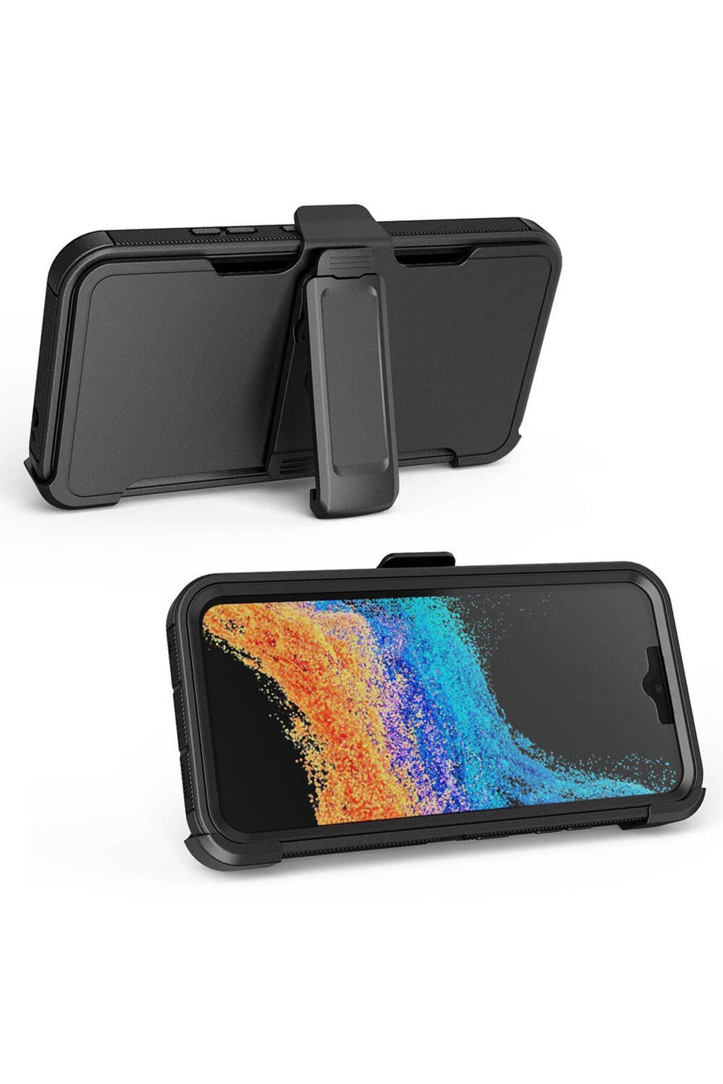 Galaxy XCover7 Pro Kılıf Zore Double Clip Kapak - Siyah