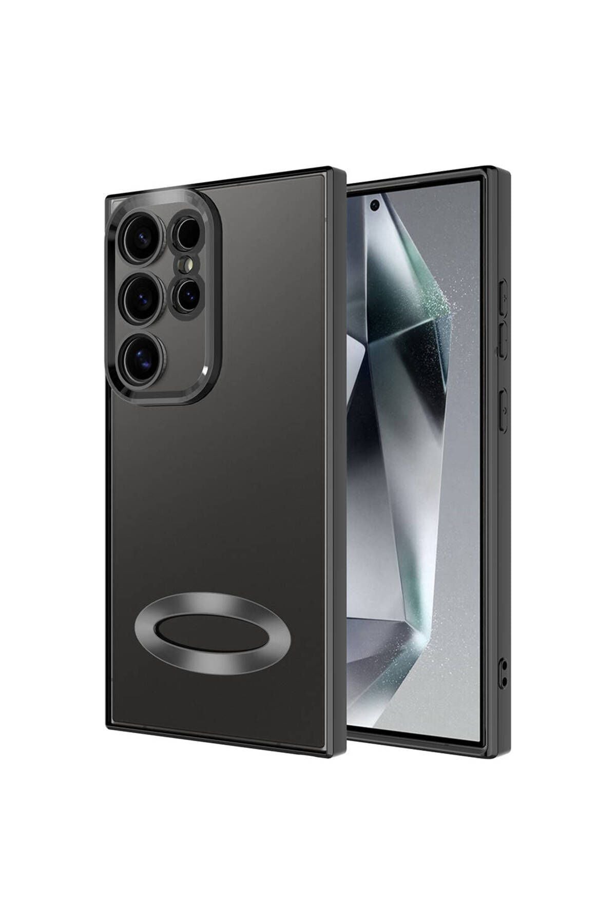 Galaxy S24 Ultra Kılıf Kamera Korumalı Logo Gösteren Zore Omega Kapak - Sierra Mavi
