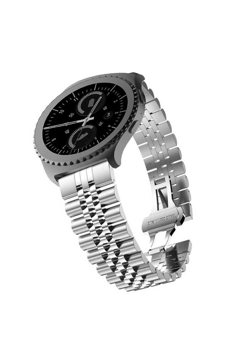 Galaxy Watch Active 2 44mm Uyumlu KRD-36 20mm Metal Zore Kordon-Gümüş-Rosegold