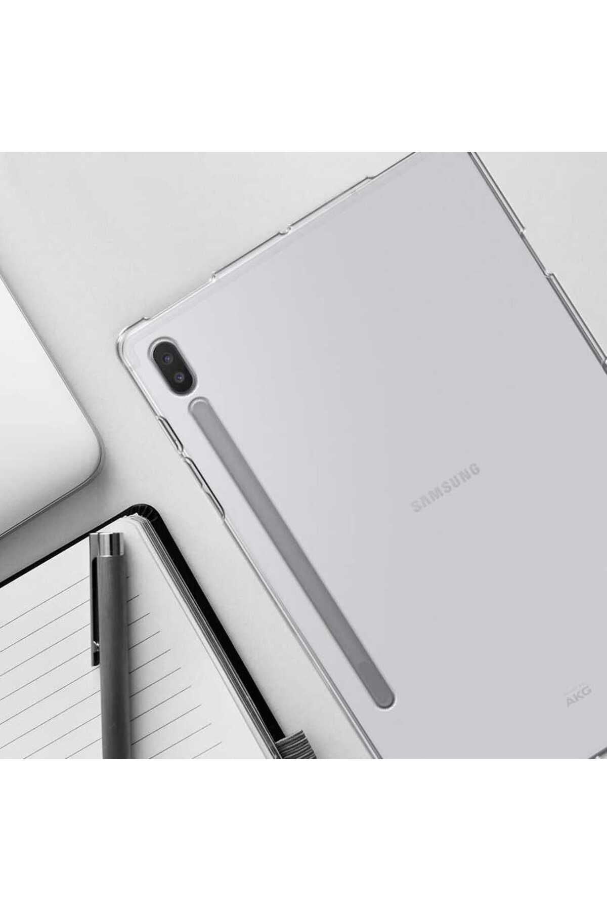 Galaxy Tab S7 T870 Kılıf  Uyumlu Zore Tablet Süper Silikon Kapak-Renksiz