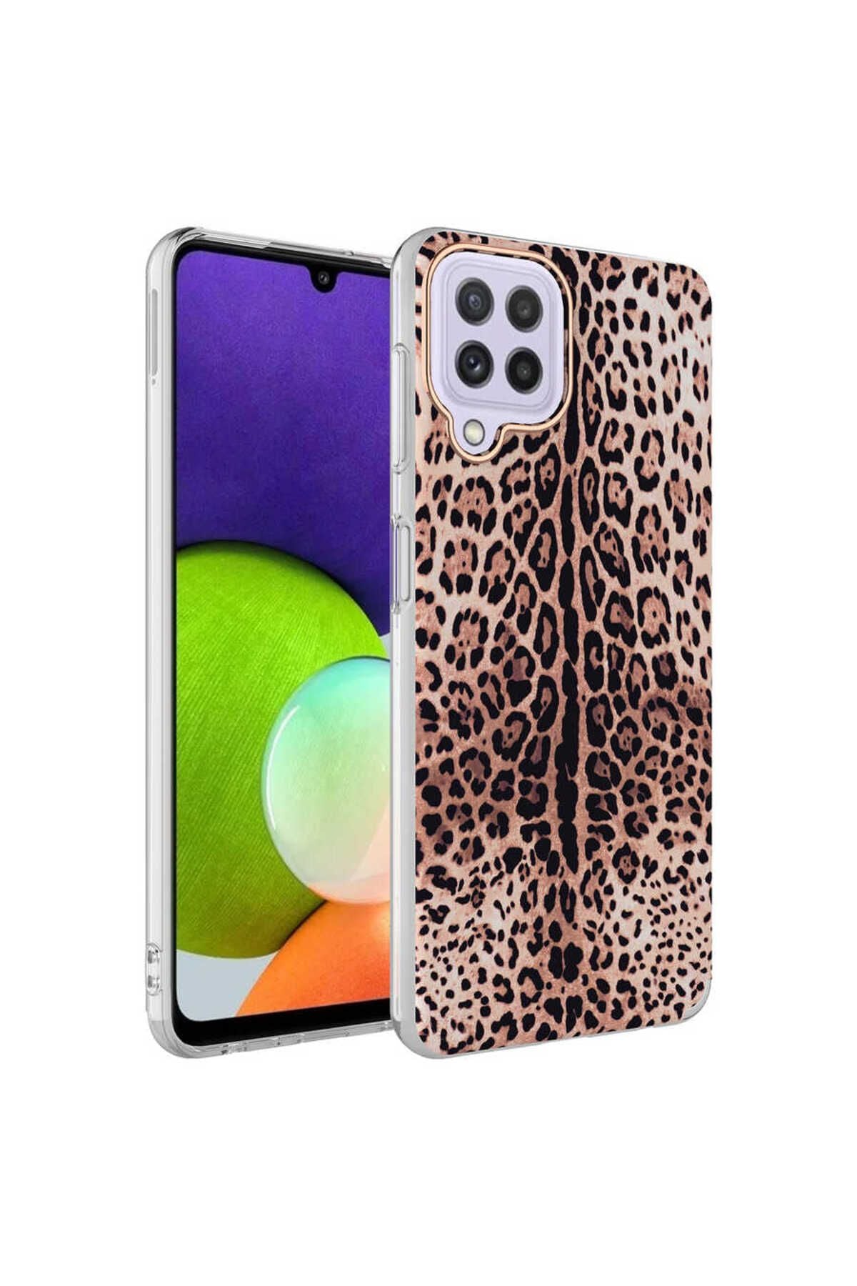 Galaxy A22 4G Kılıf Zore Bella Kapak - Leopar