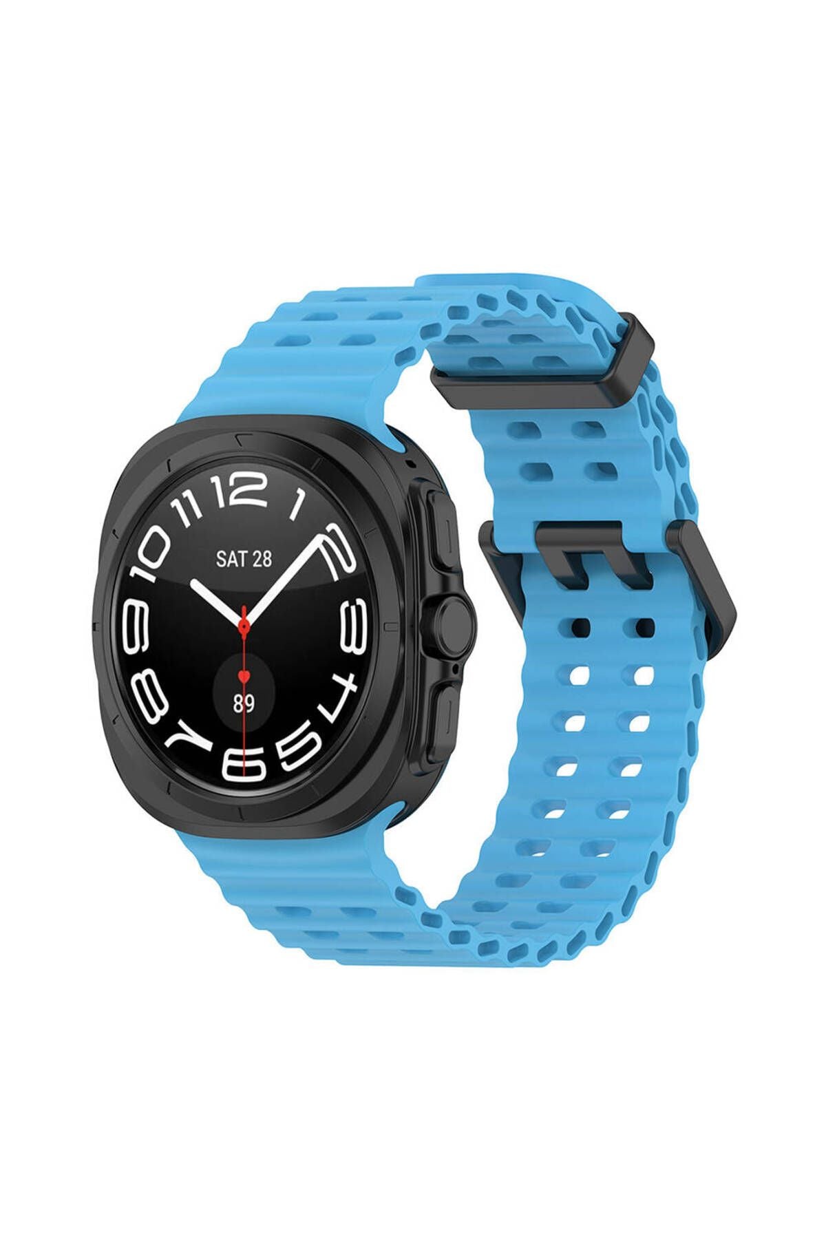 Galaxy Watch Ultra 47mm Zore KRD-118 Tırtıklı Tasarım Silikon Kordon-Mavi