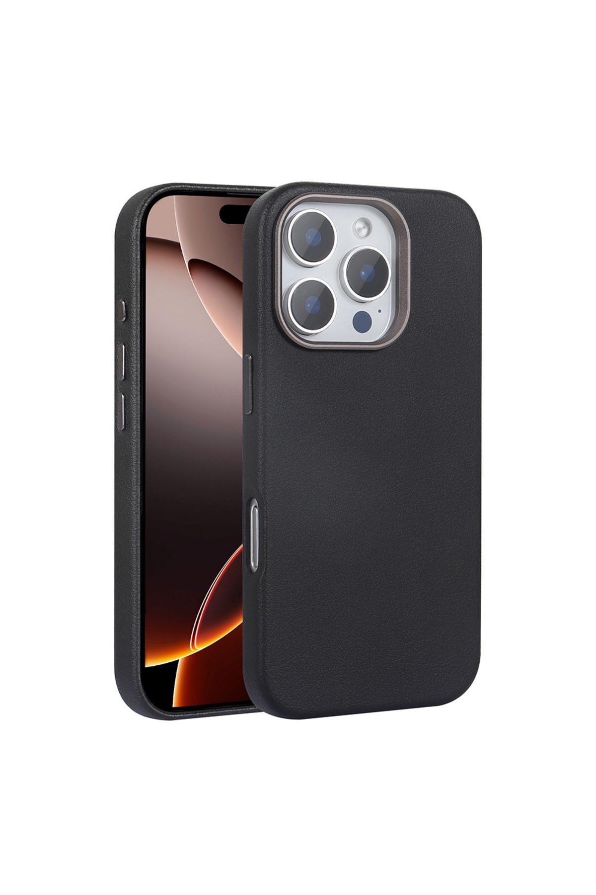 iPhone 16 Pro Max Uyumlu Kılıf Magsafe Şarj Özellikli PU Deri Zore Adora Kapak-Gri