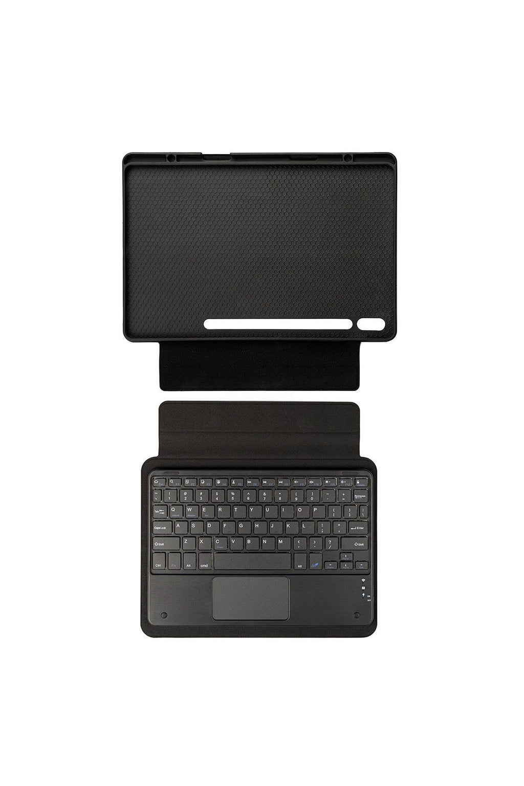 Galaxy Tab S9 Uyumlu Zore Border Keyboard Bluetooh Bağlantılı Standlı Klavyeli Tablet Kılıfı-Siyah
