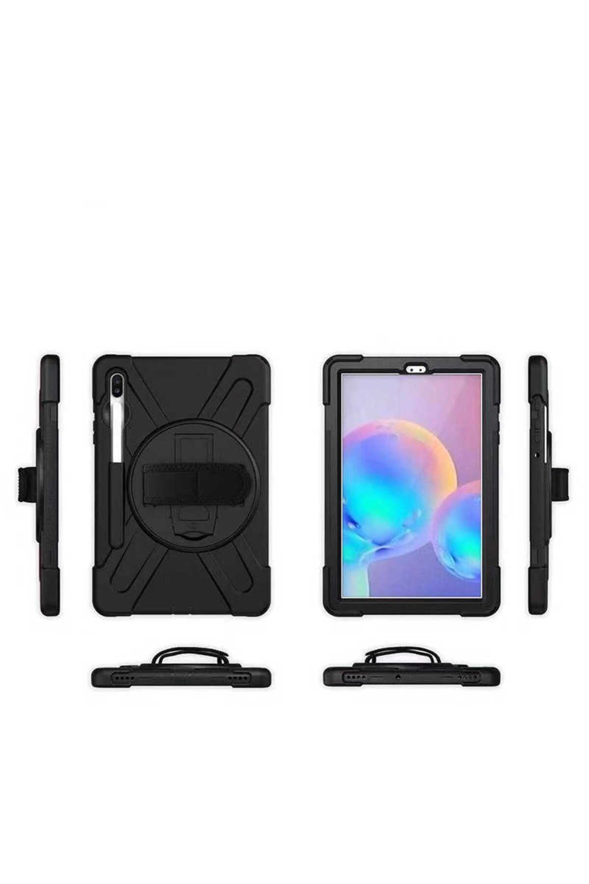 Galaxy Tab S6 T860 Kılıf  Uyumlu Zore Defender Tablet Silikon-Siyah
