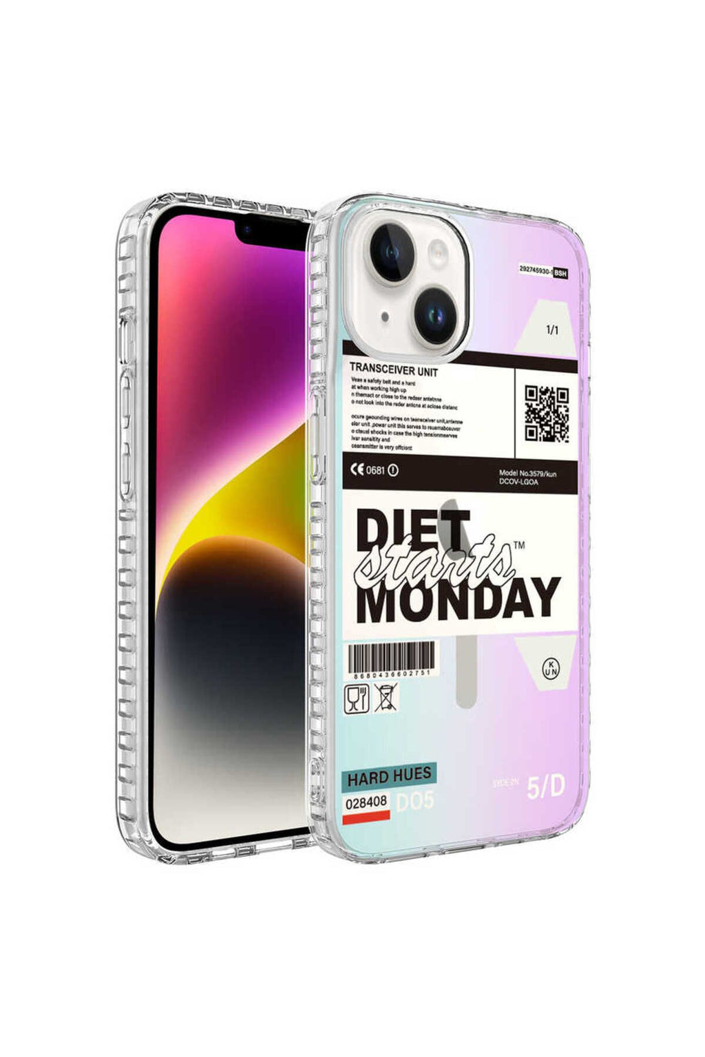 iPhone 14 Uyumlu AiHTTg Kenarlı Renkli Desenli Silikon Zore Elegans Kılıf-NO5