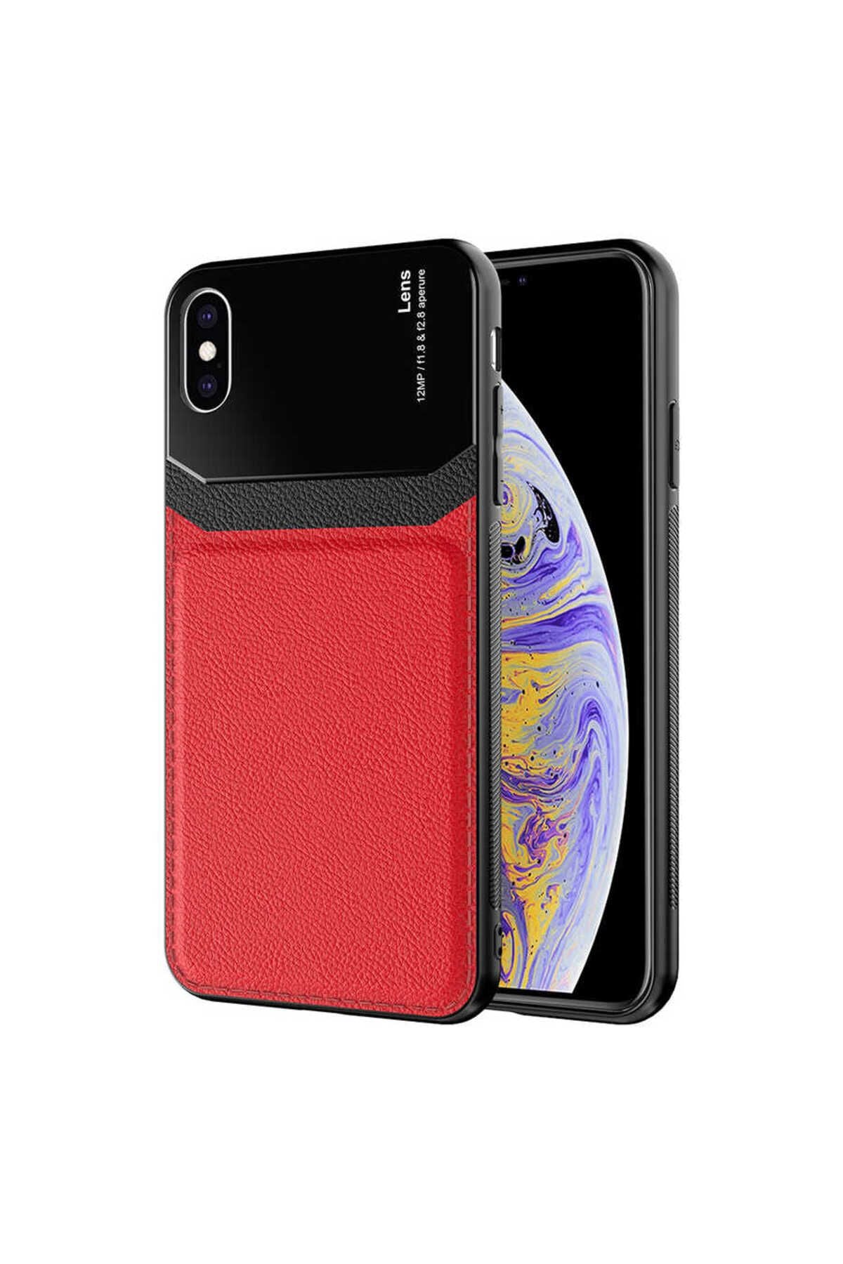 iPhone XS Max 6.5 Kılıf Zore Emiks Kapak - Kırmızı