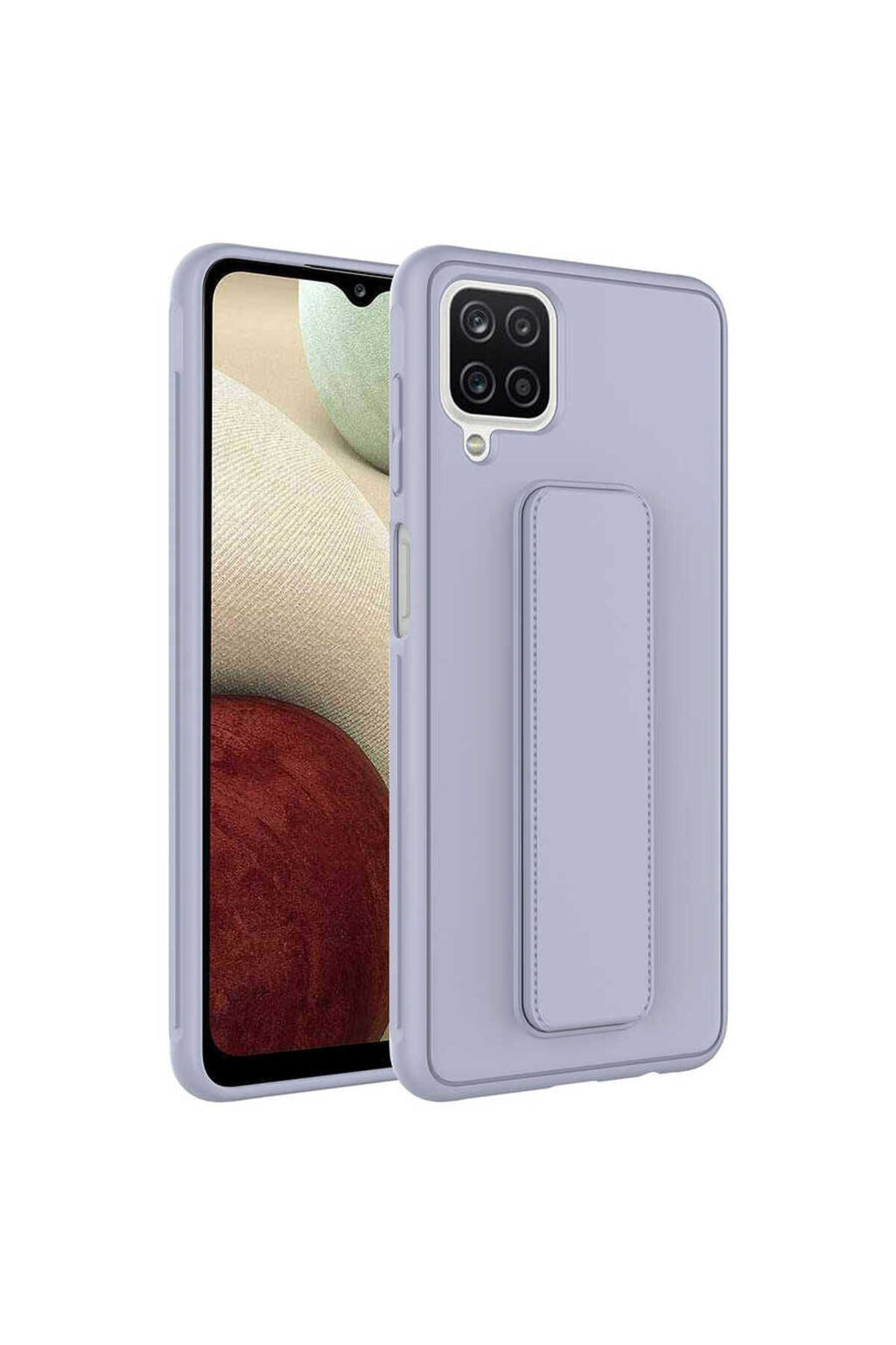 Galaxy A12 Kılıf Zore Qstand Kapak - Mürdüm