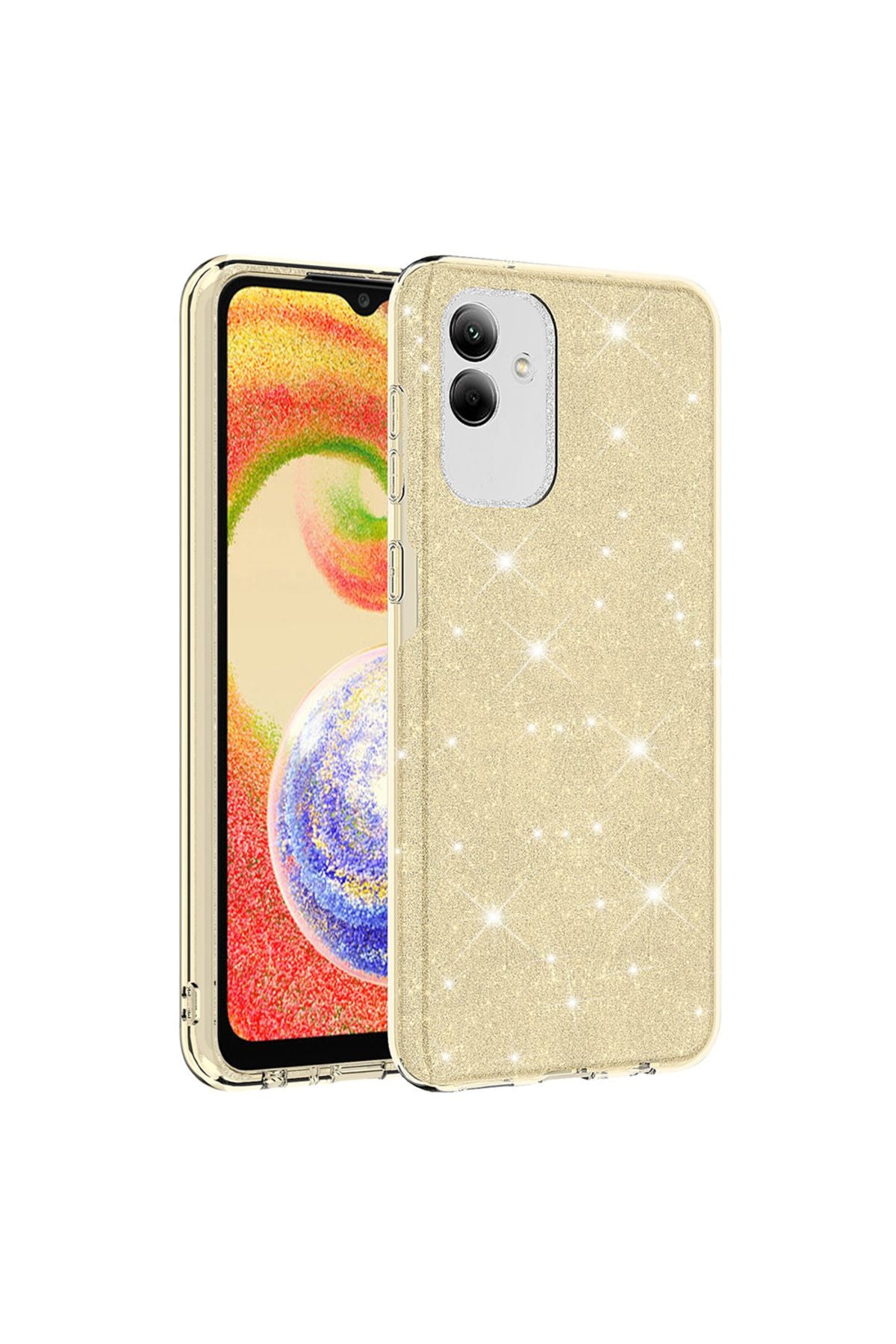 Galaxy A04 Kılıf Zore Shining Silikon - Gold