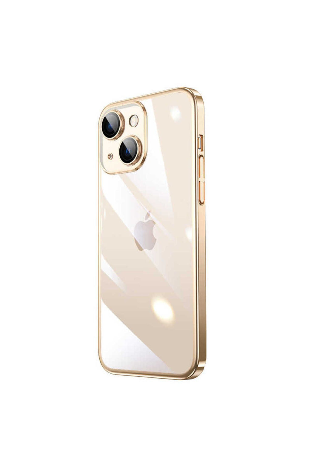 iPhone 14 Uyumlu Sert PC Renkli Çerçeveli Zore Riksos Kılıf-Gold