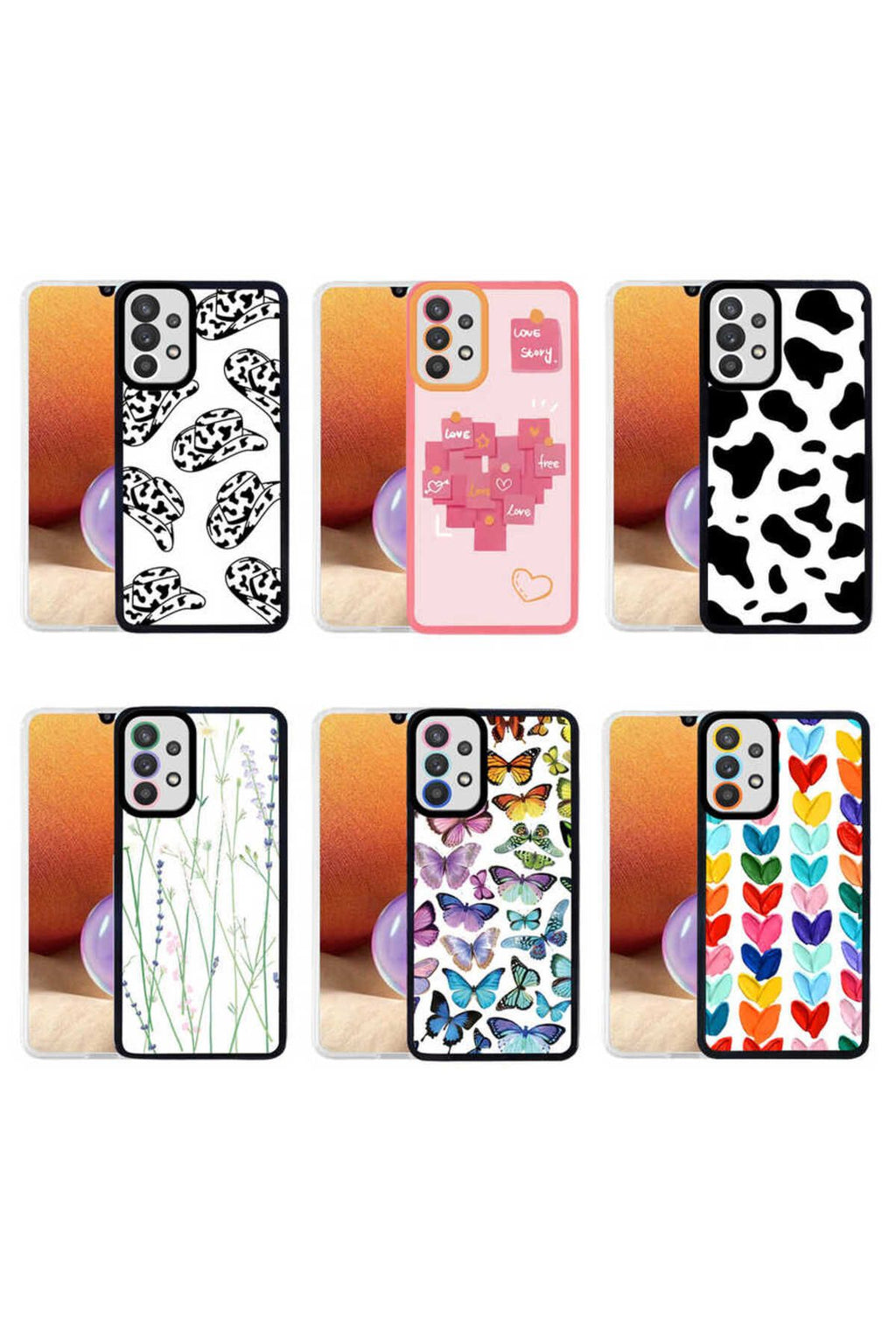 Galaxy A32 4G Kılıf WNX M-Fit Desenli Kapak - Heart No6