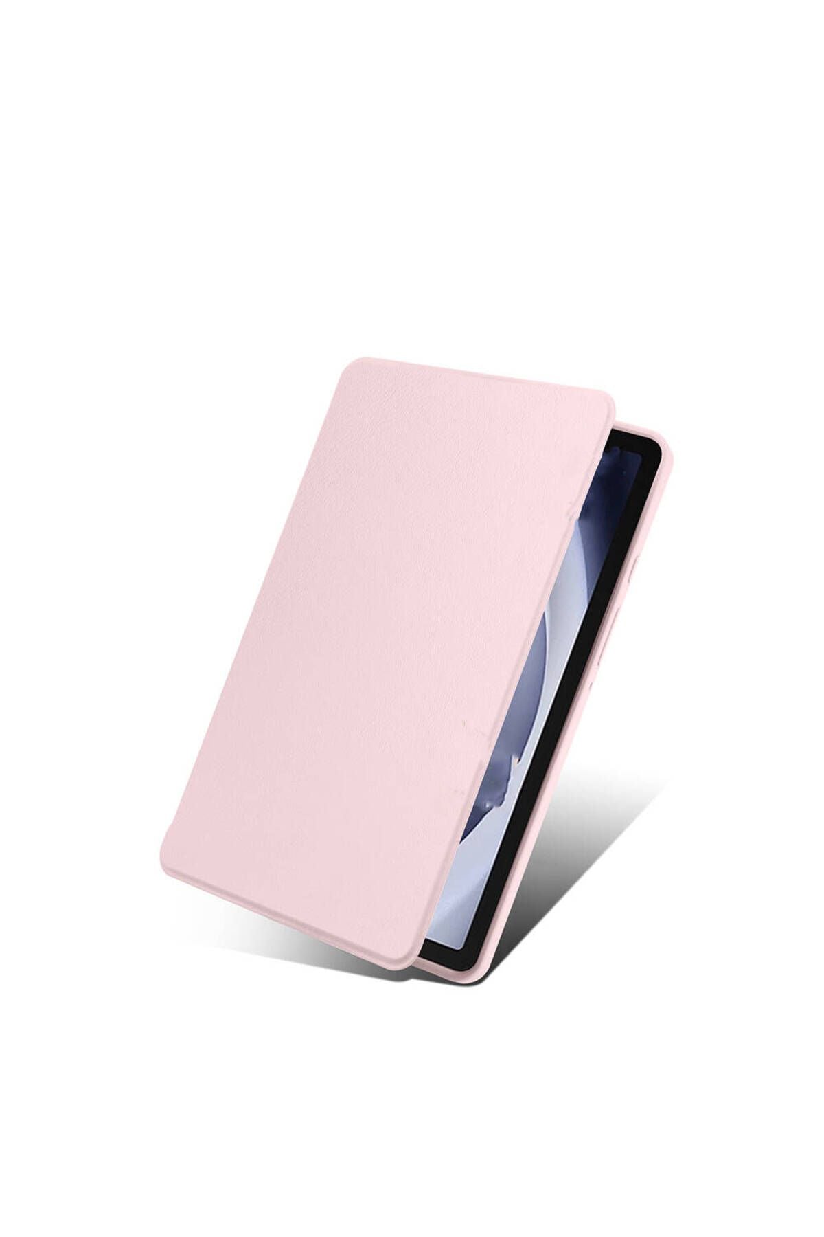 Galaxy Tab A9 Uyumlu  Kılıf  Termik Kalem Bölmeli Dönebilen Standlı Kılıf-Lavendery Gray