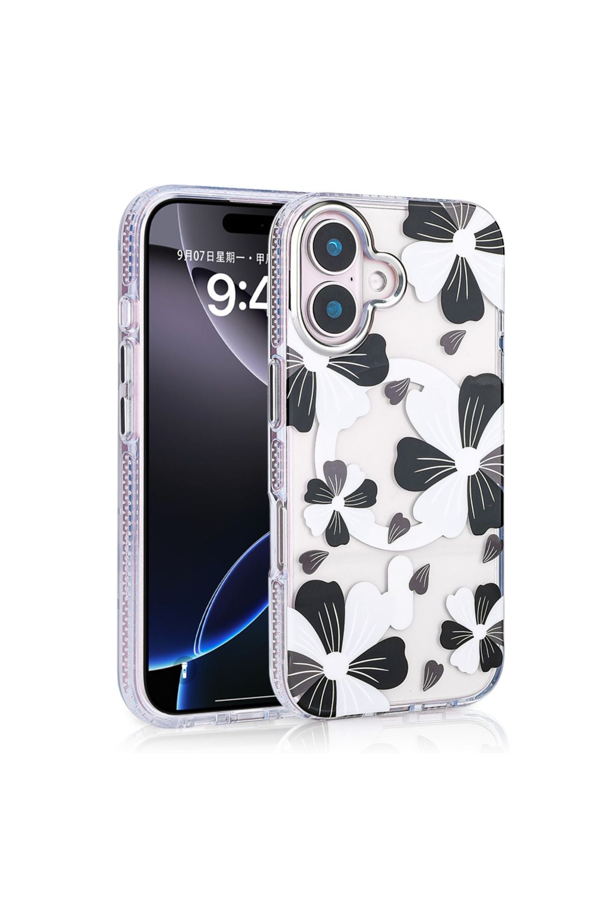 iPhone 16 Plus Uyumlu Kılıf Magsafe Şarj Özellikli Zore Papat Kapak-Siyah