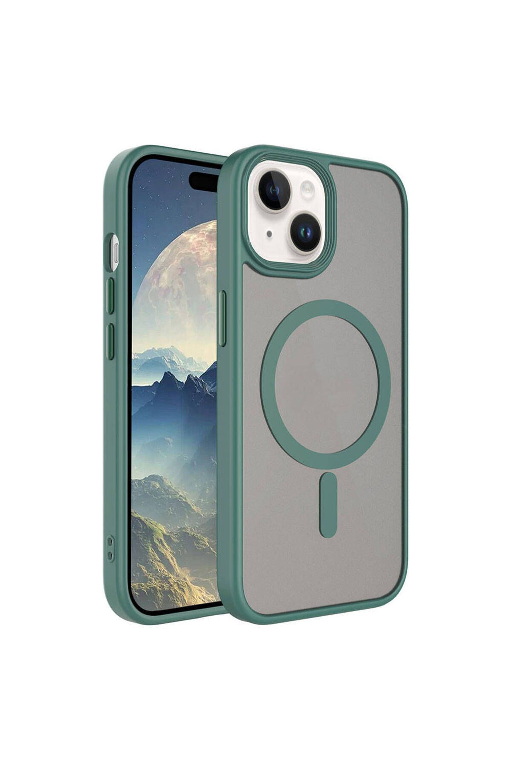 iPhone 15 Plus Uyumlu Mat Arka Yüzey Wireless Şarj Özellikli Zore Flet Magsafe Kılıf-Pembe